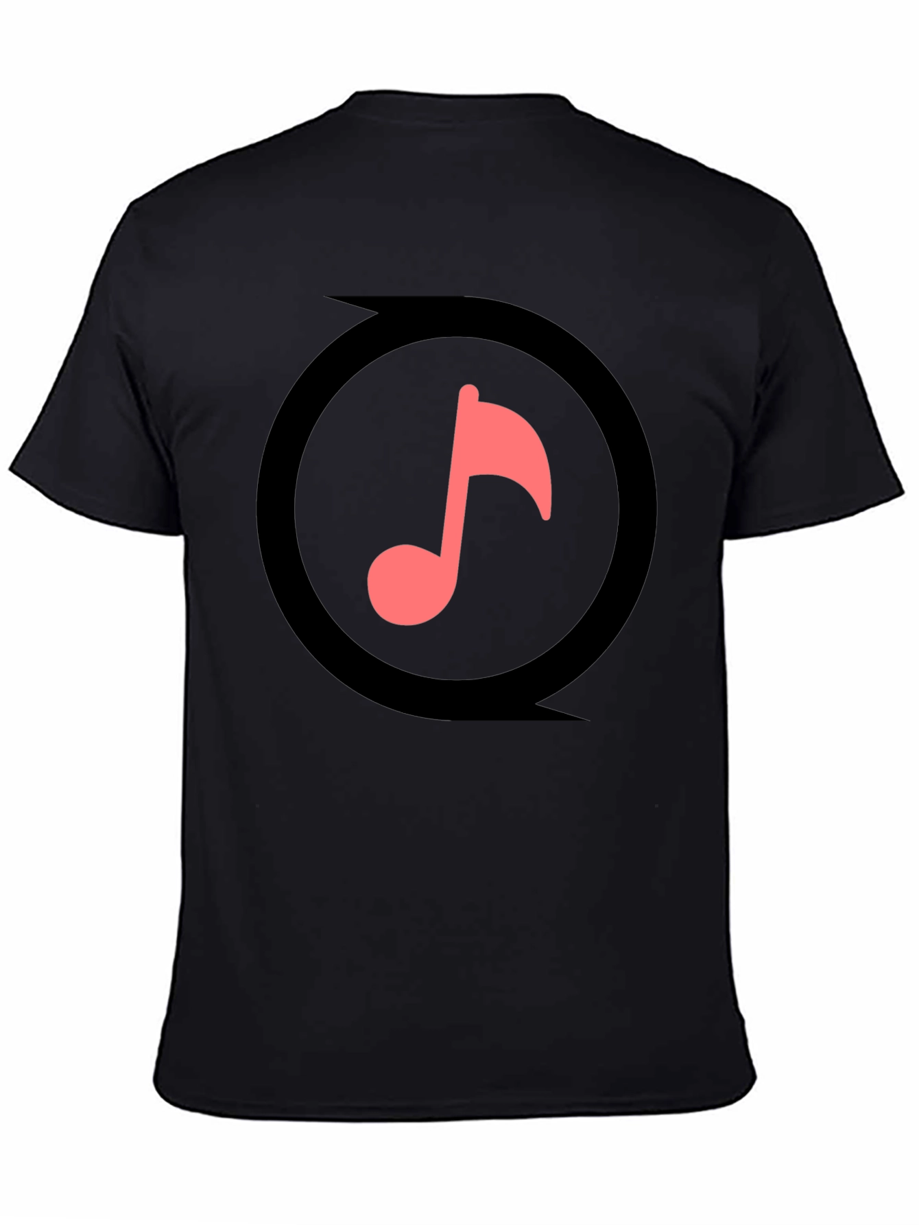 Music Note Graphic Black T-Shirt