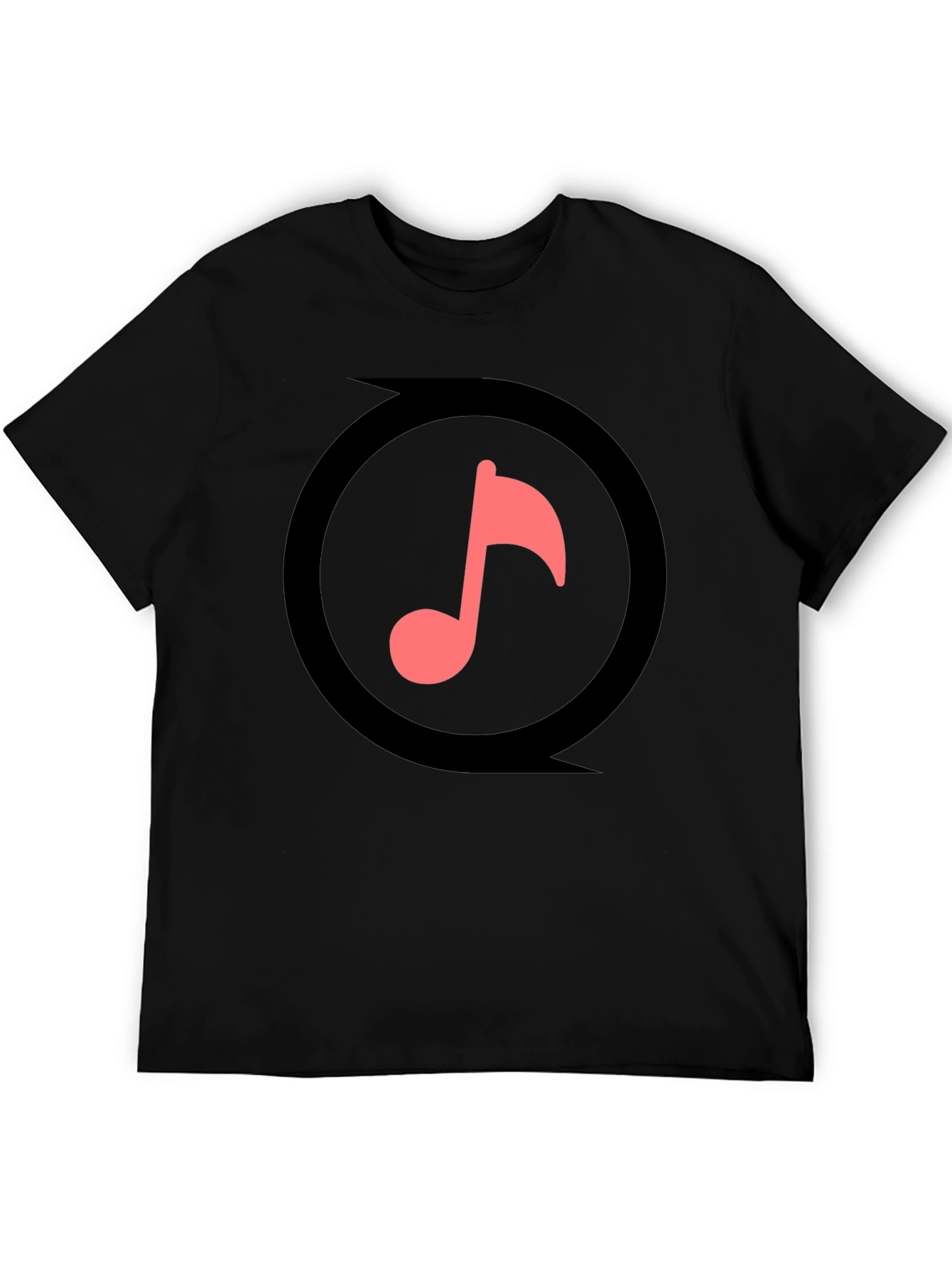 Music Note Graphic Black T-Shirt