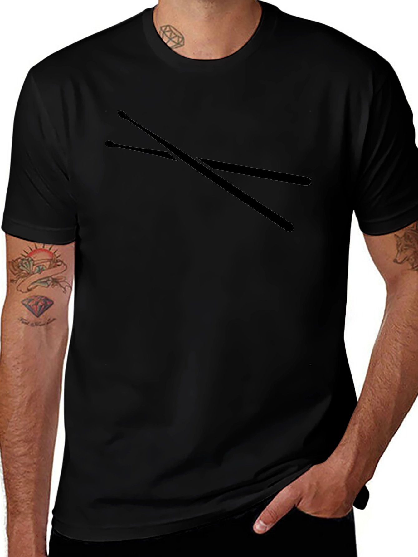 Drumstick Graphic Black T-Shirt