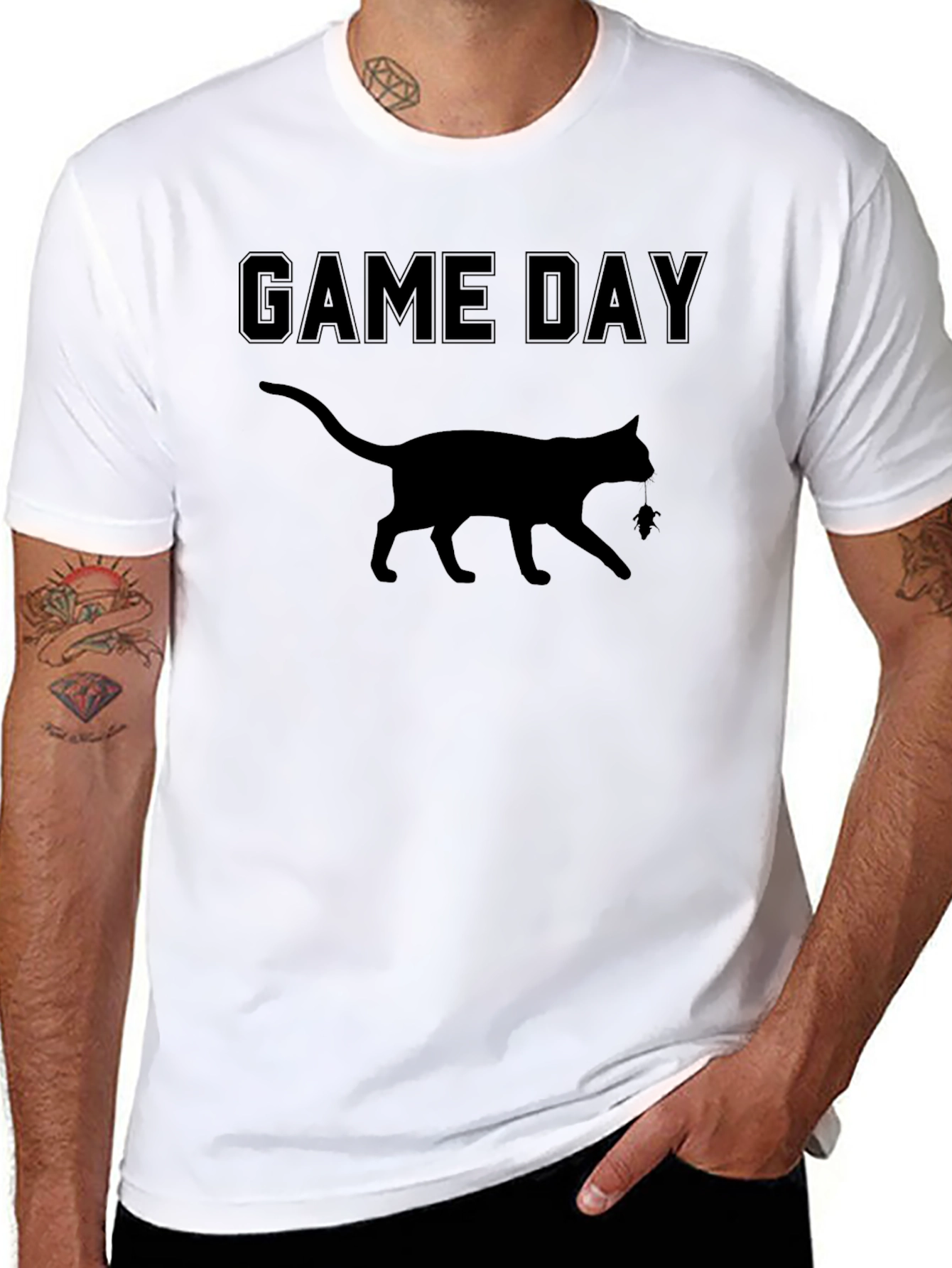 Game Day Cat Graphic T-Shirt - Soft Cotton Blend