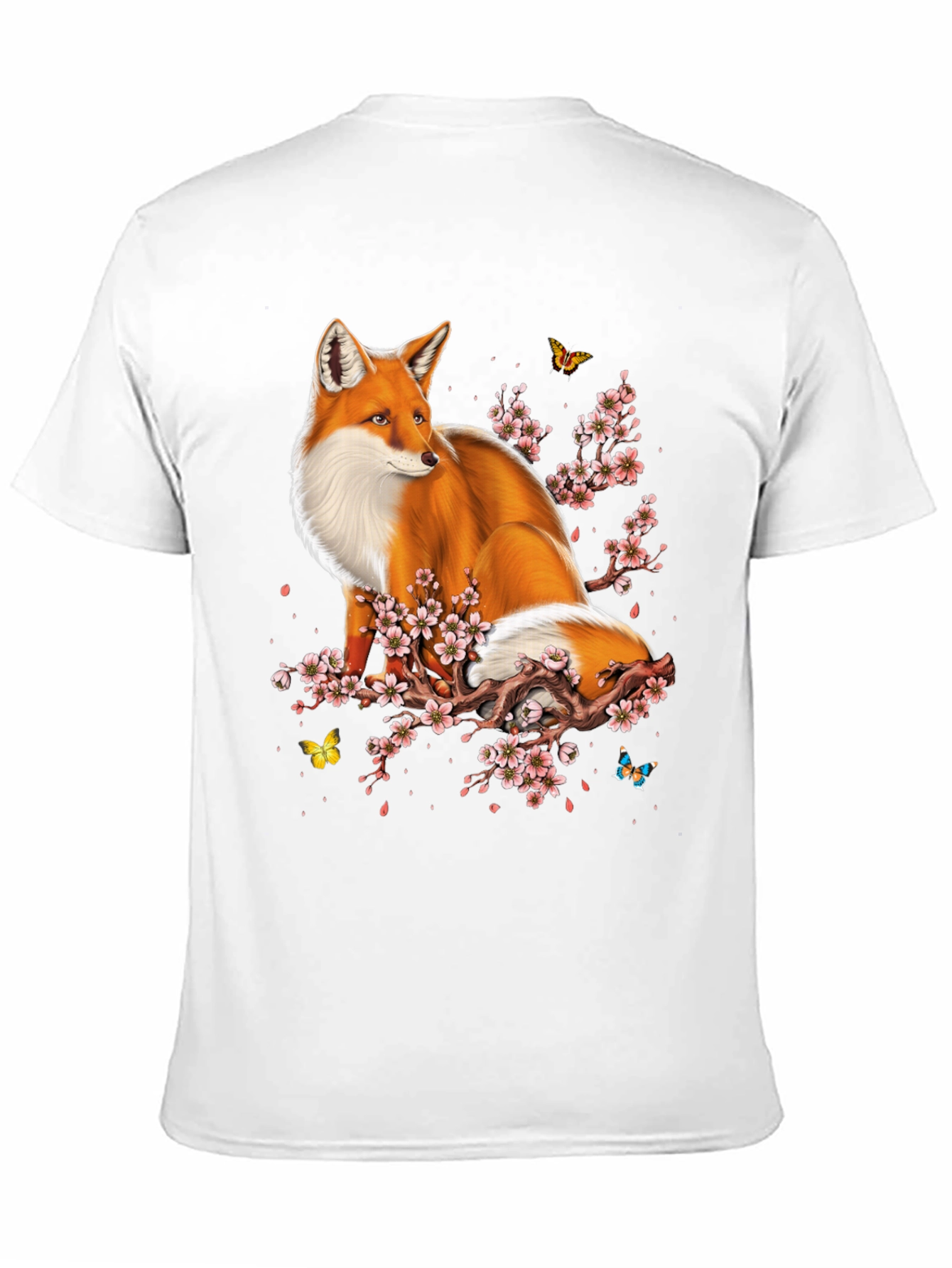 Fox and Cherry Blossom Graphic Tee
