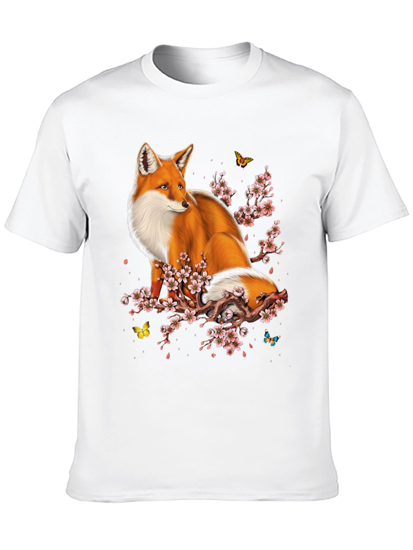 Fox and Cherry Blossom Graphic Tee