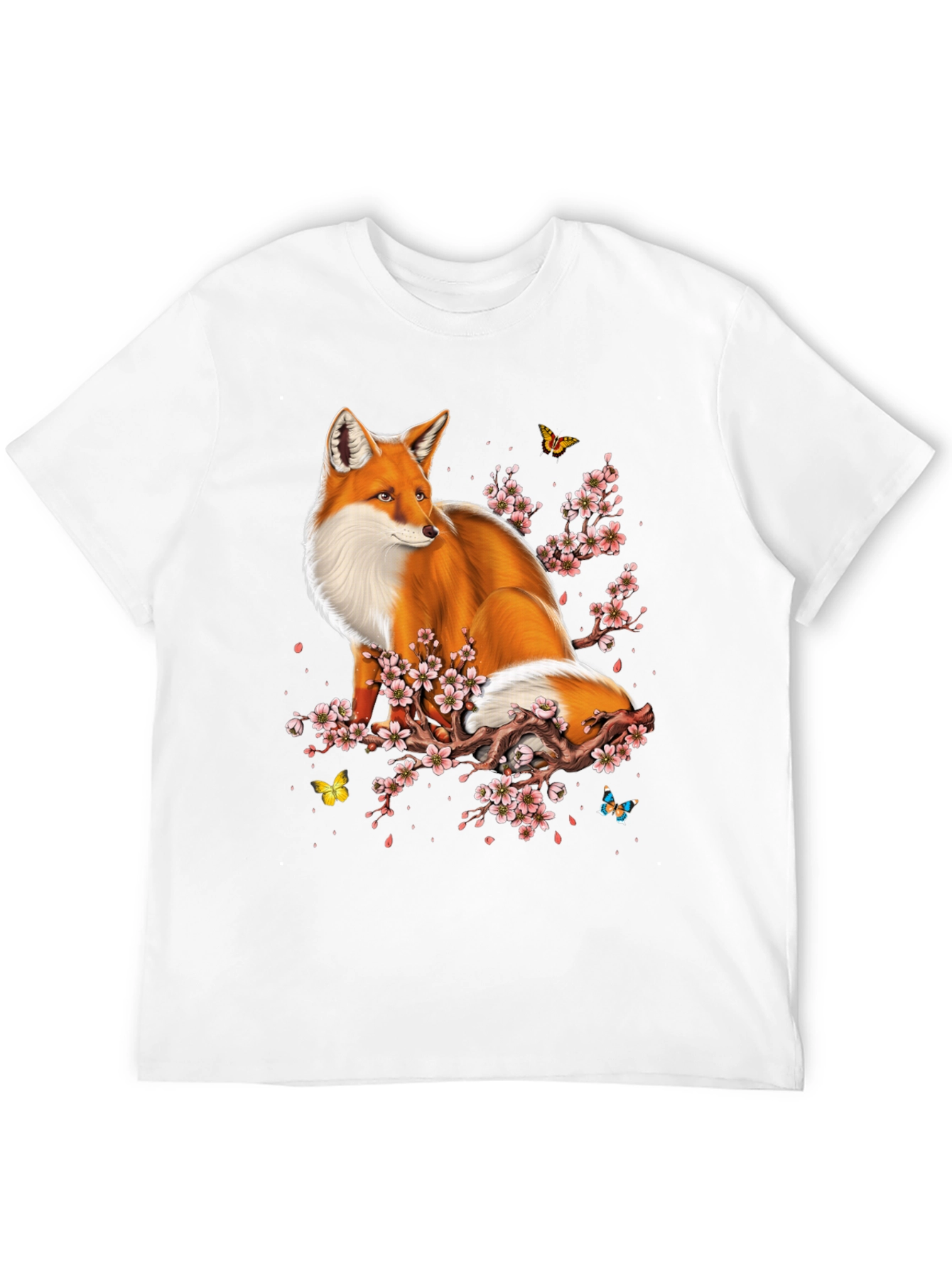 Fox and Cherry Blossom Graphic Tee
