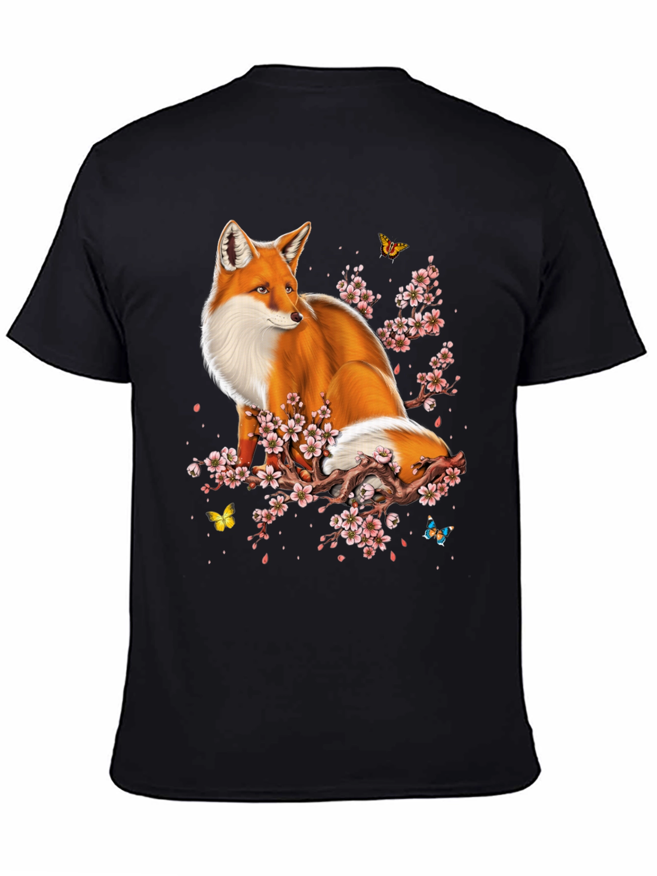 Fox and Cherry Blossom Graphic Tee