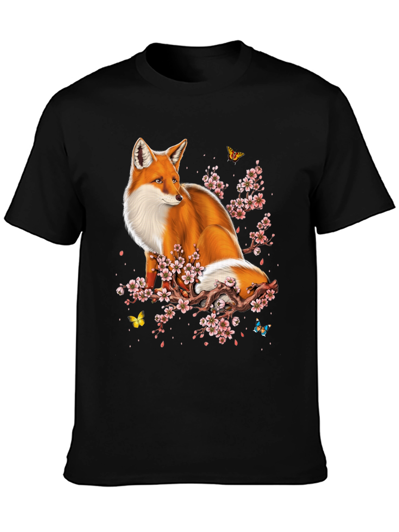 Fox and Cherry Blossom Graphic Tee