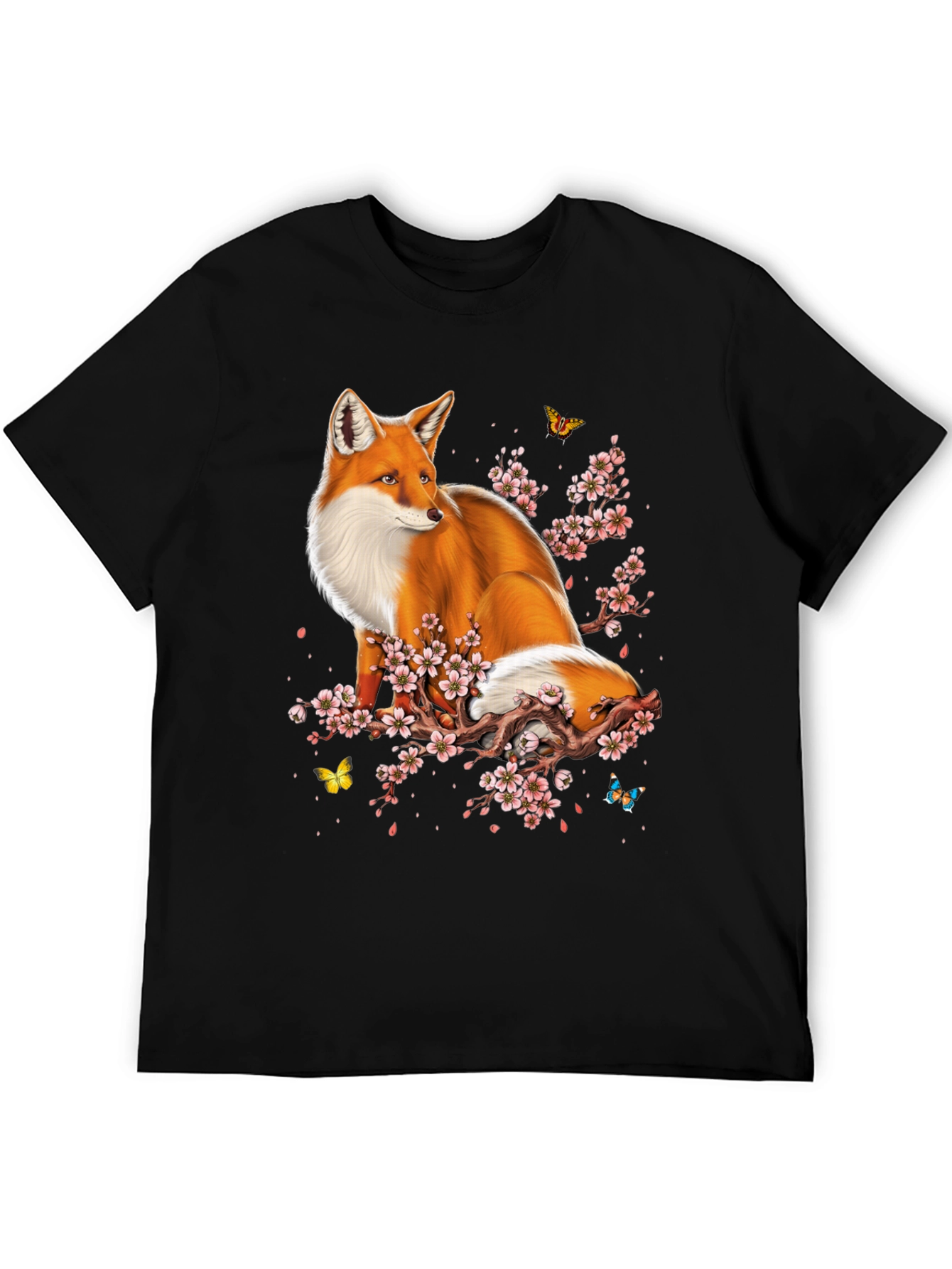 Fox and Cherry Blossom Graphic Tee