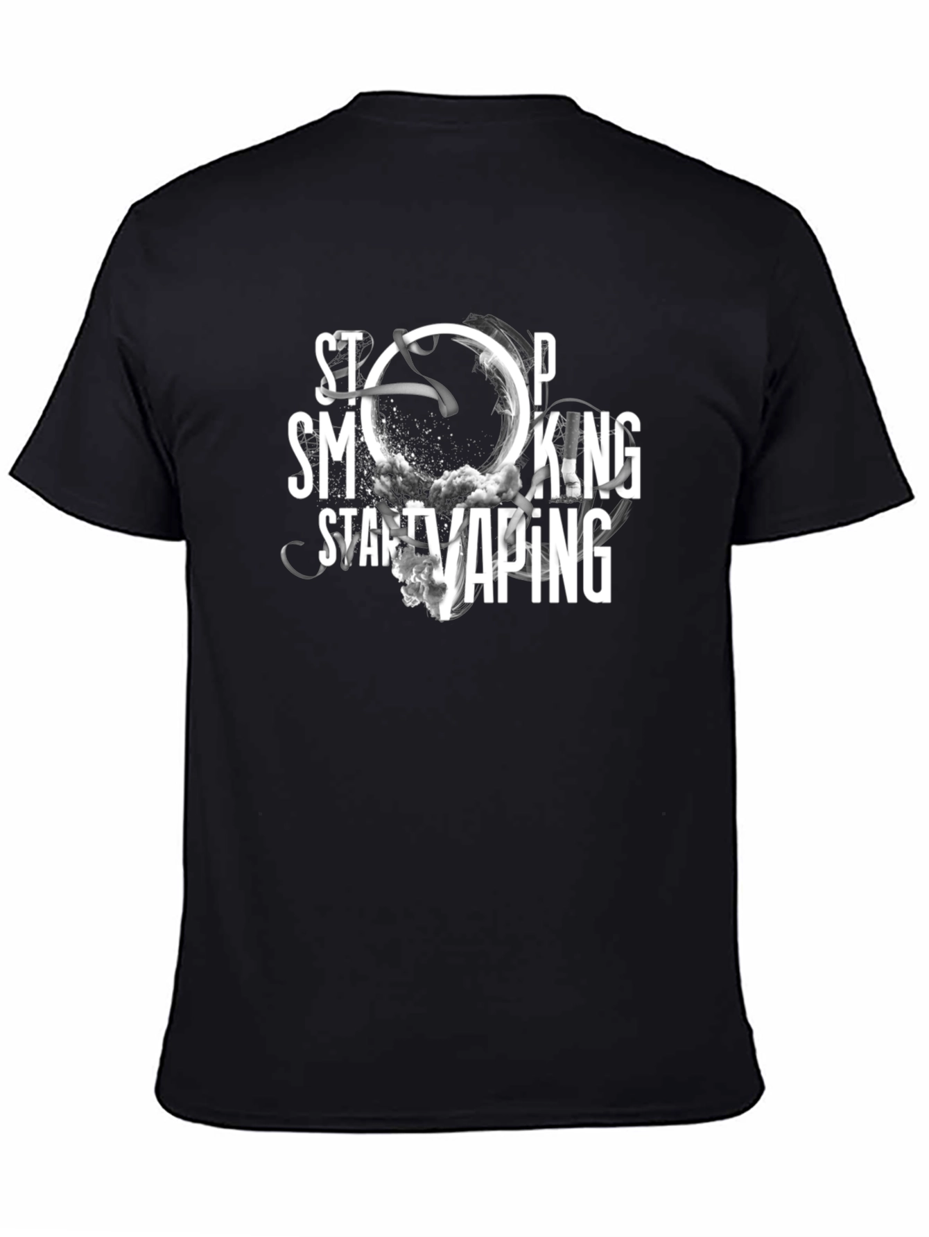 Stop Smoking Start Vaping Black T-Shirt
