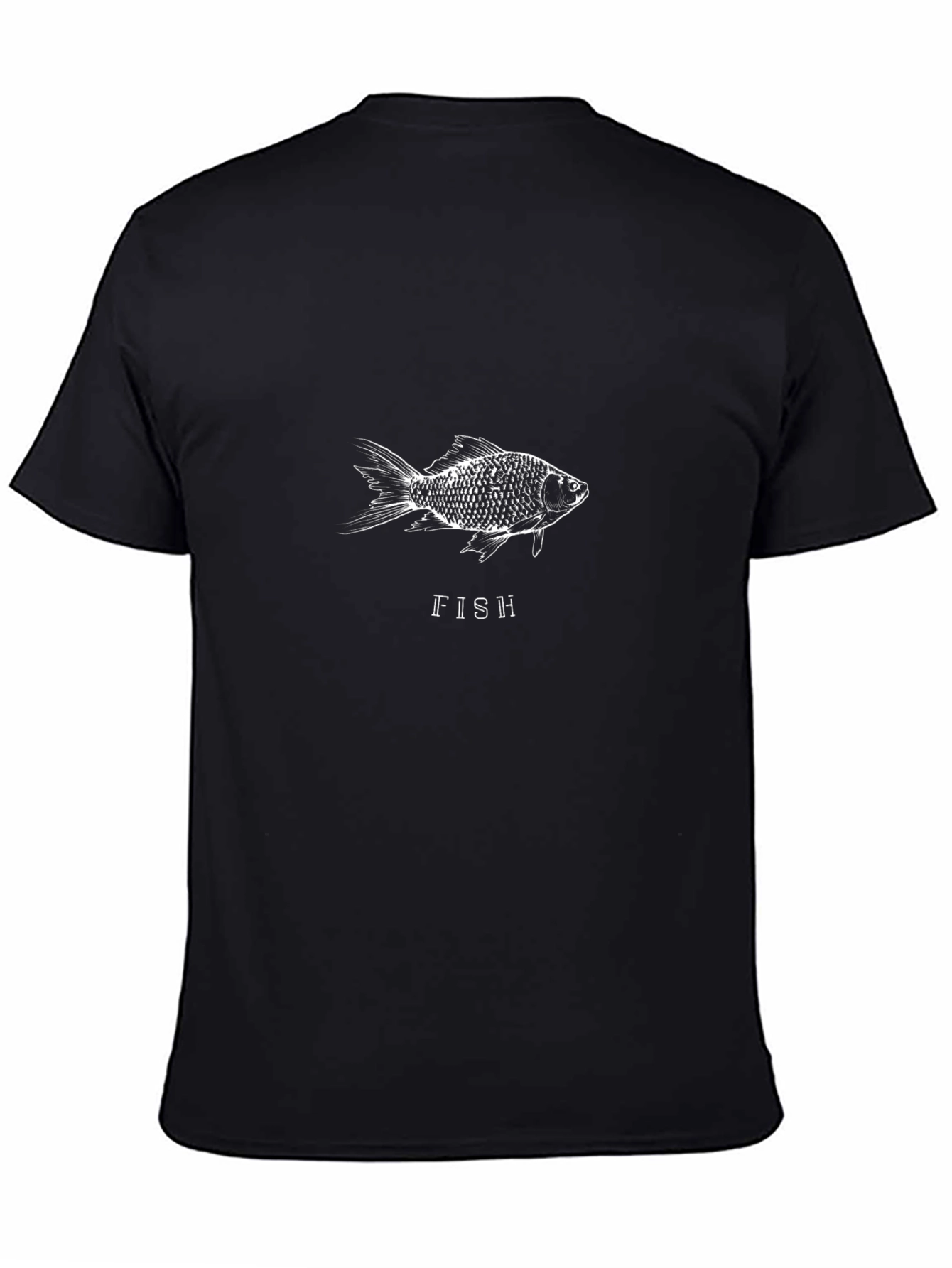 Fish Graphic T-Shirt - Black Casual Tee