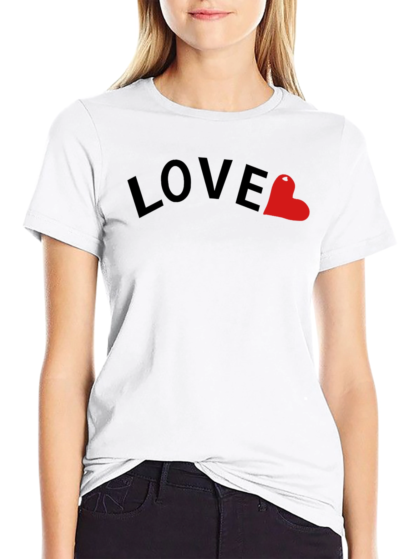 Love Heart Graphic Mens Black T-Shirt