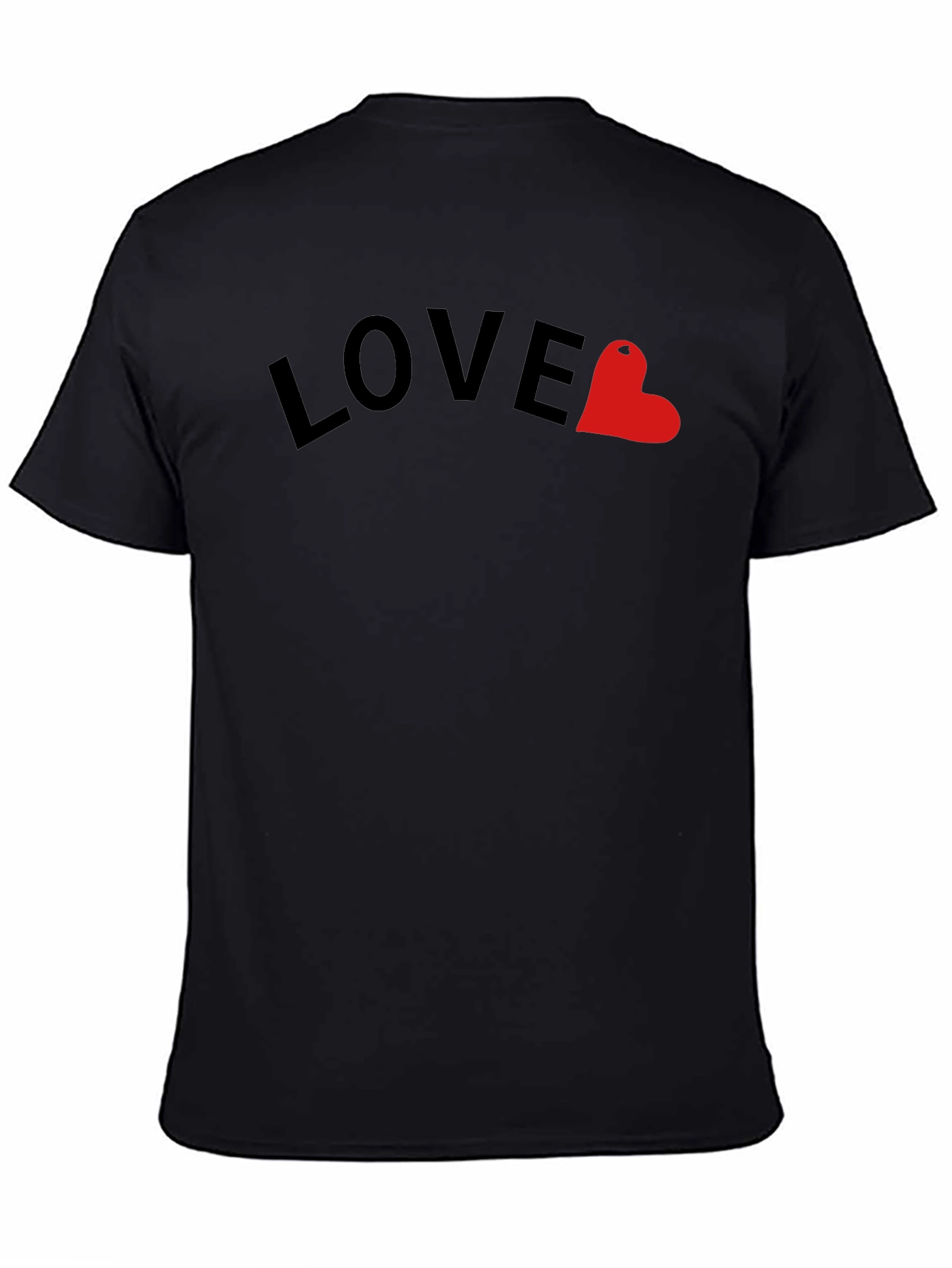 Love Heart Graphic Mens Black T-Shirt