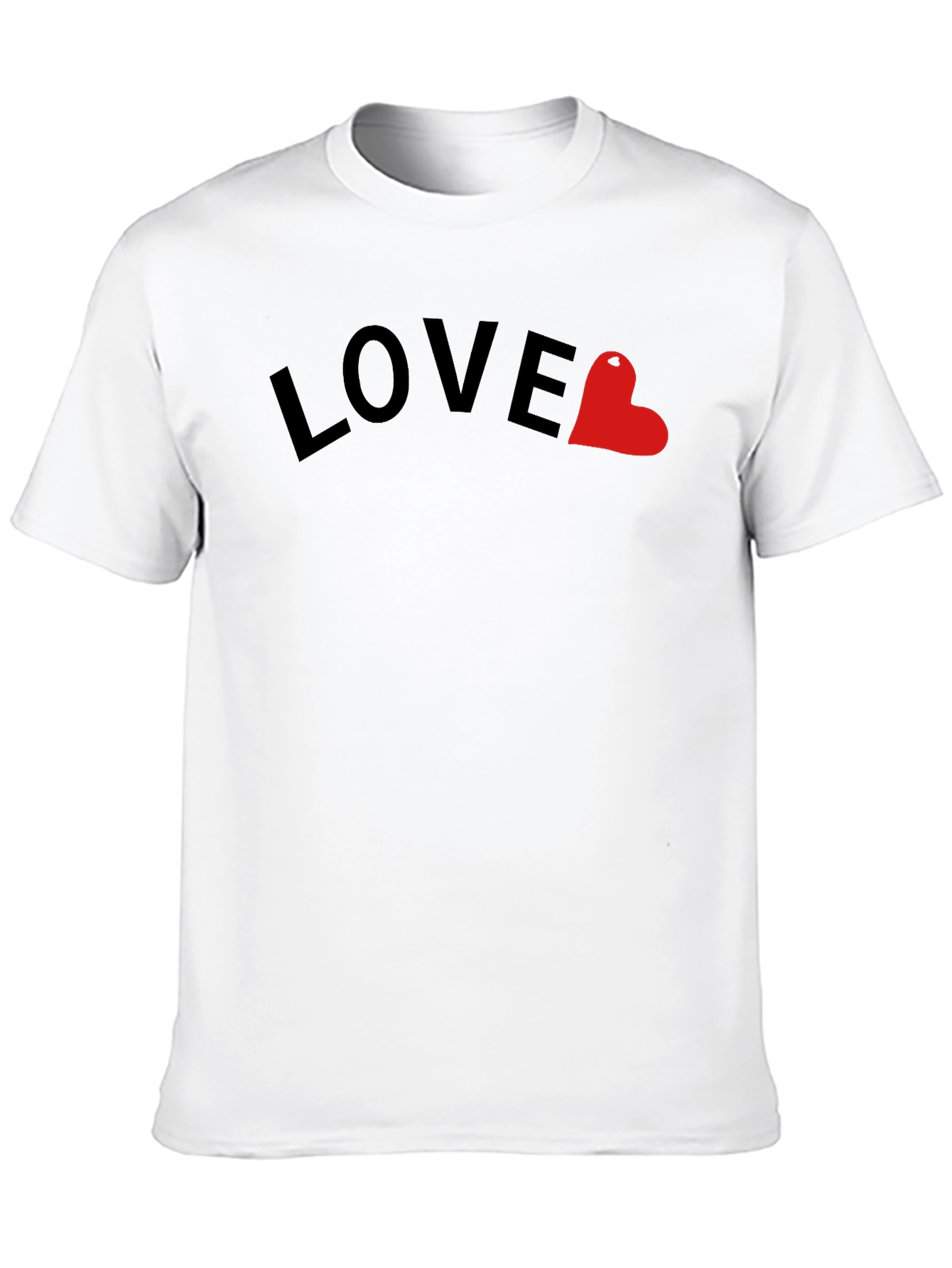 Love Heart Graphic Mens Black T-Shirt