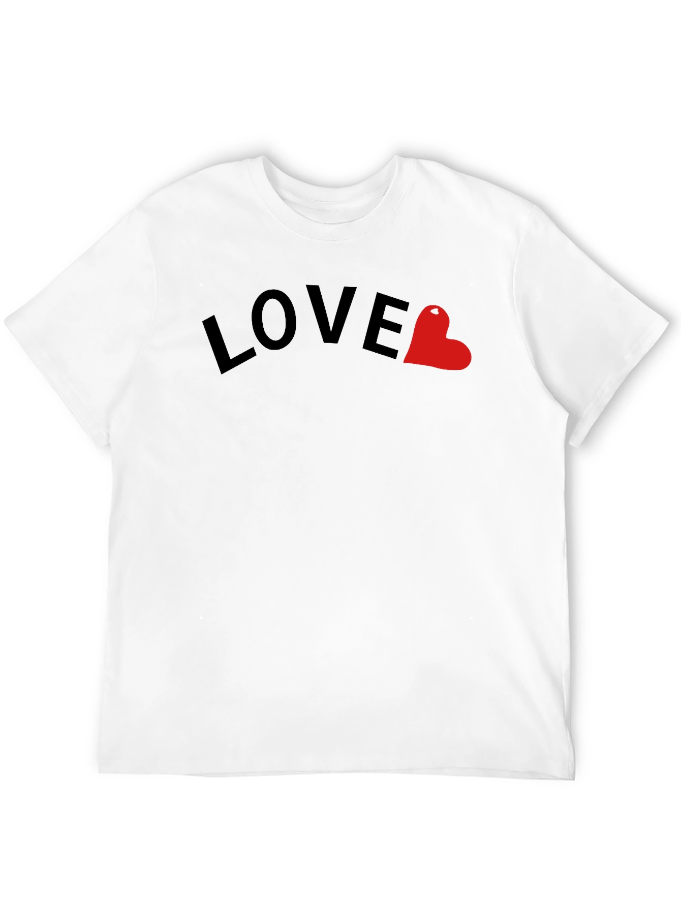 Love Heart Graphic Mens Black T-Shirt