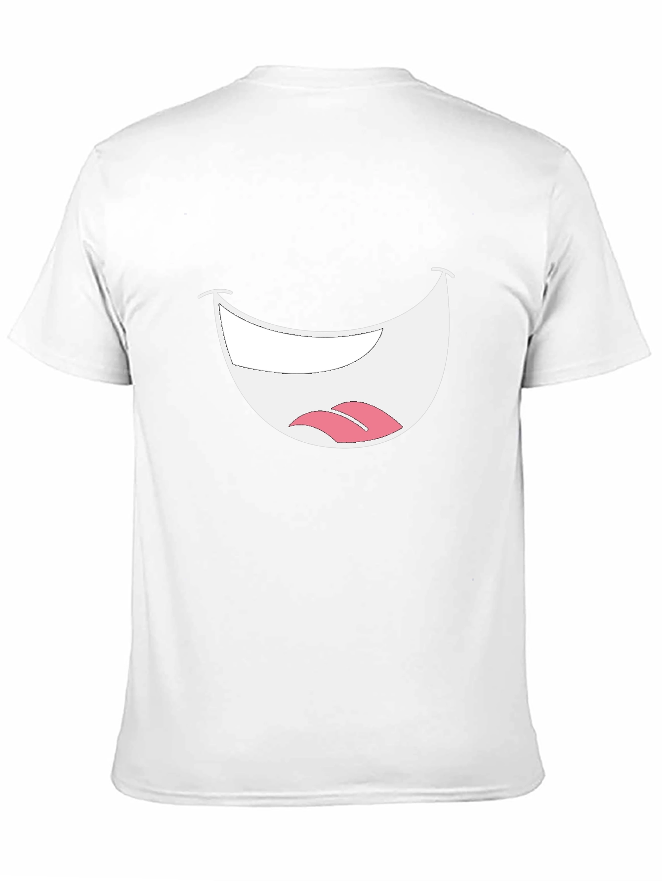 Smiley Mouth Graphic Tee - Black Cotton T-Shirt