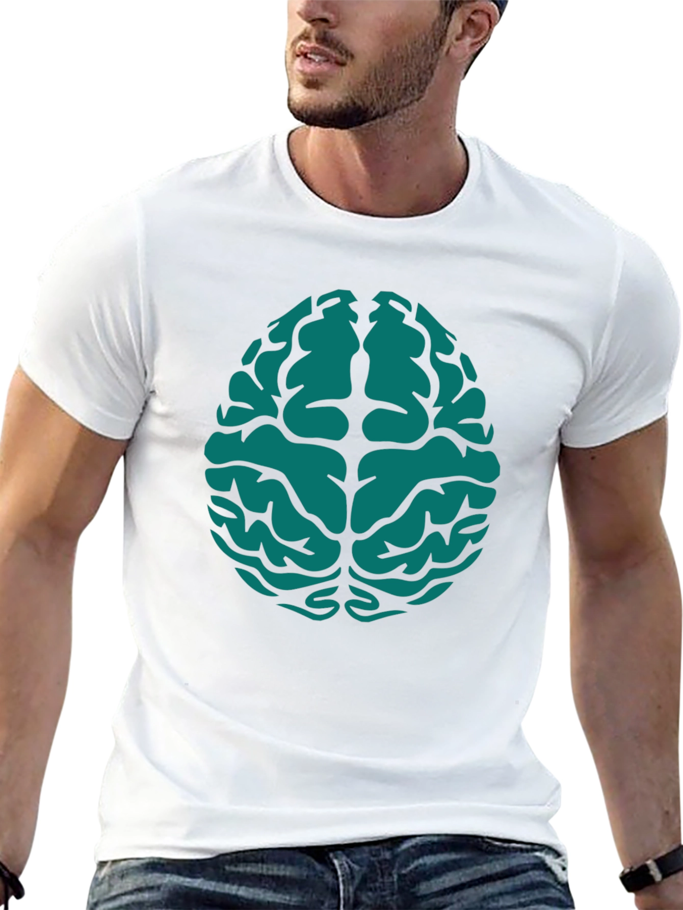 Brain Graphic Tee - Black Cotton Blend