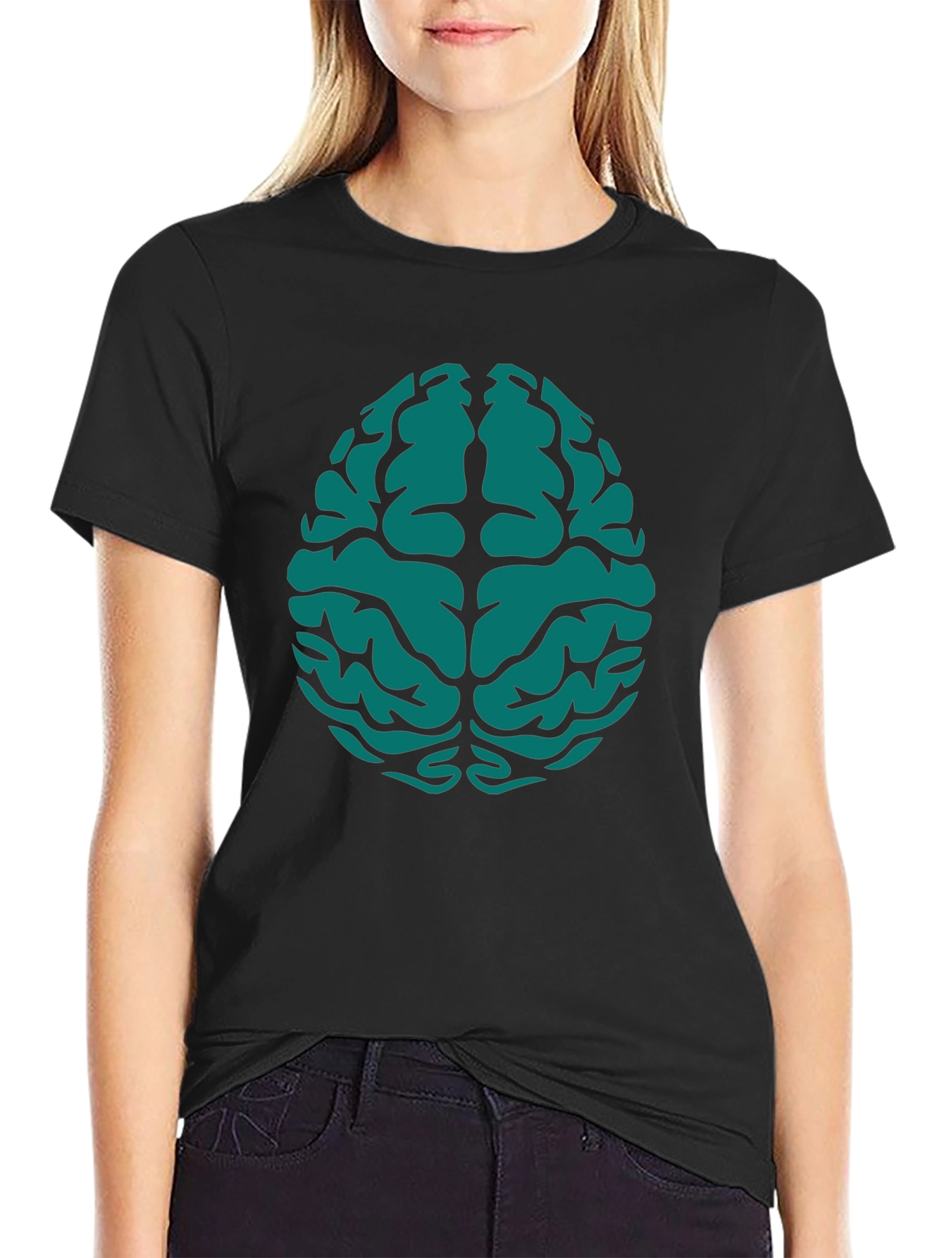 Brain Graphic Tee - Black Cotton Blend