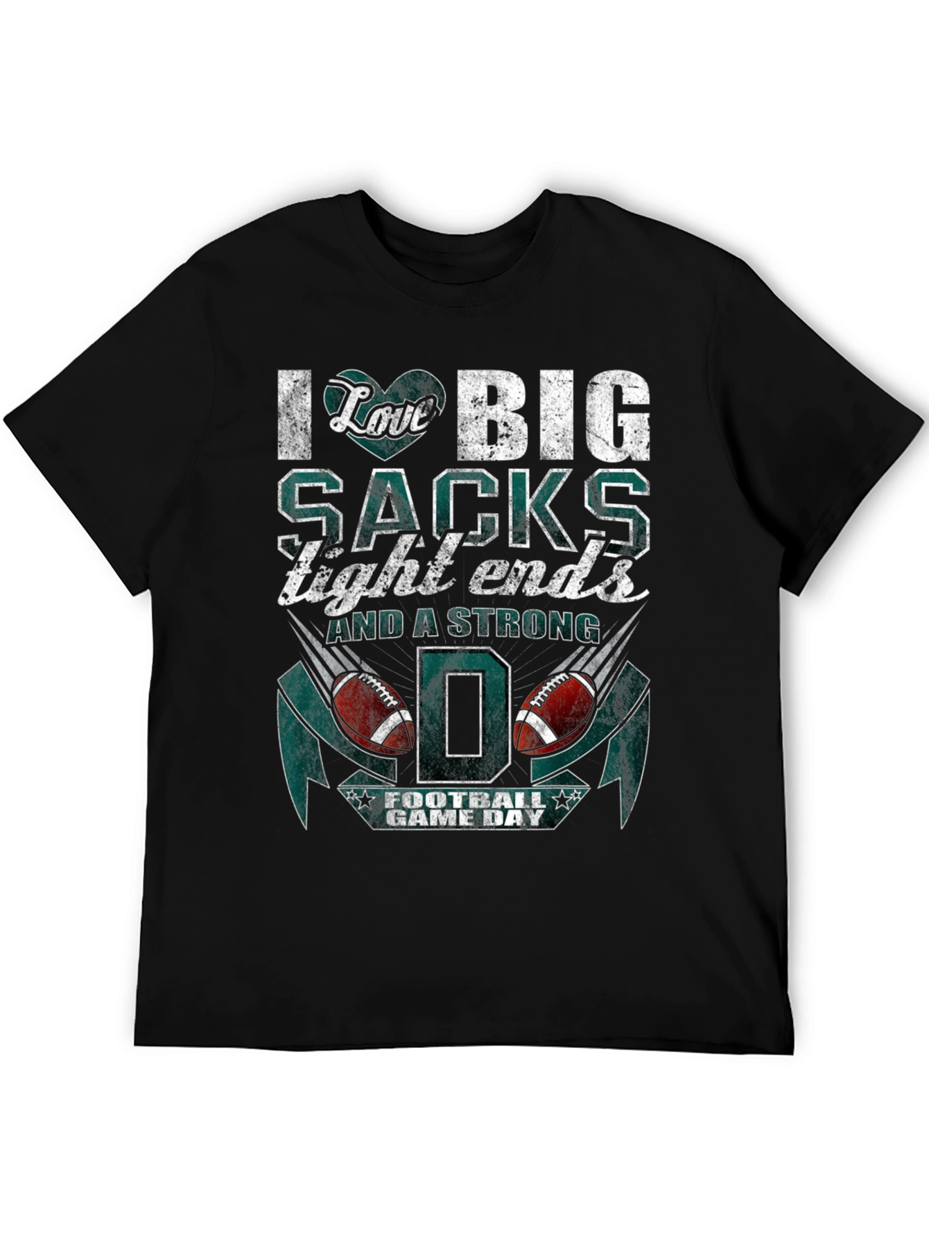 I Love Big Sacks Football Graphic T-Shirt