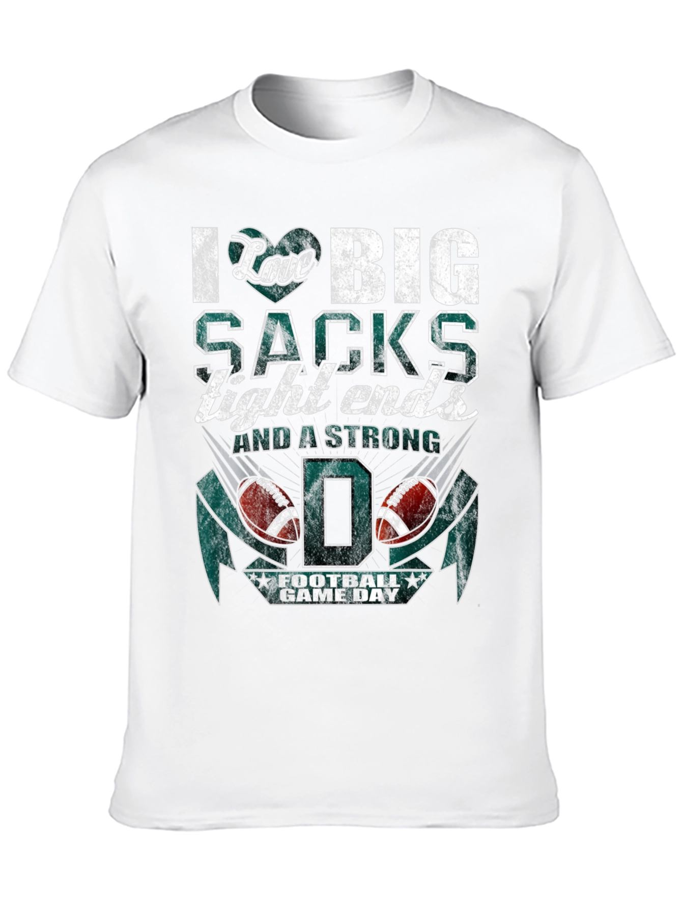 I Love Big Sacks Football Graphic T-Shirt