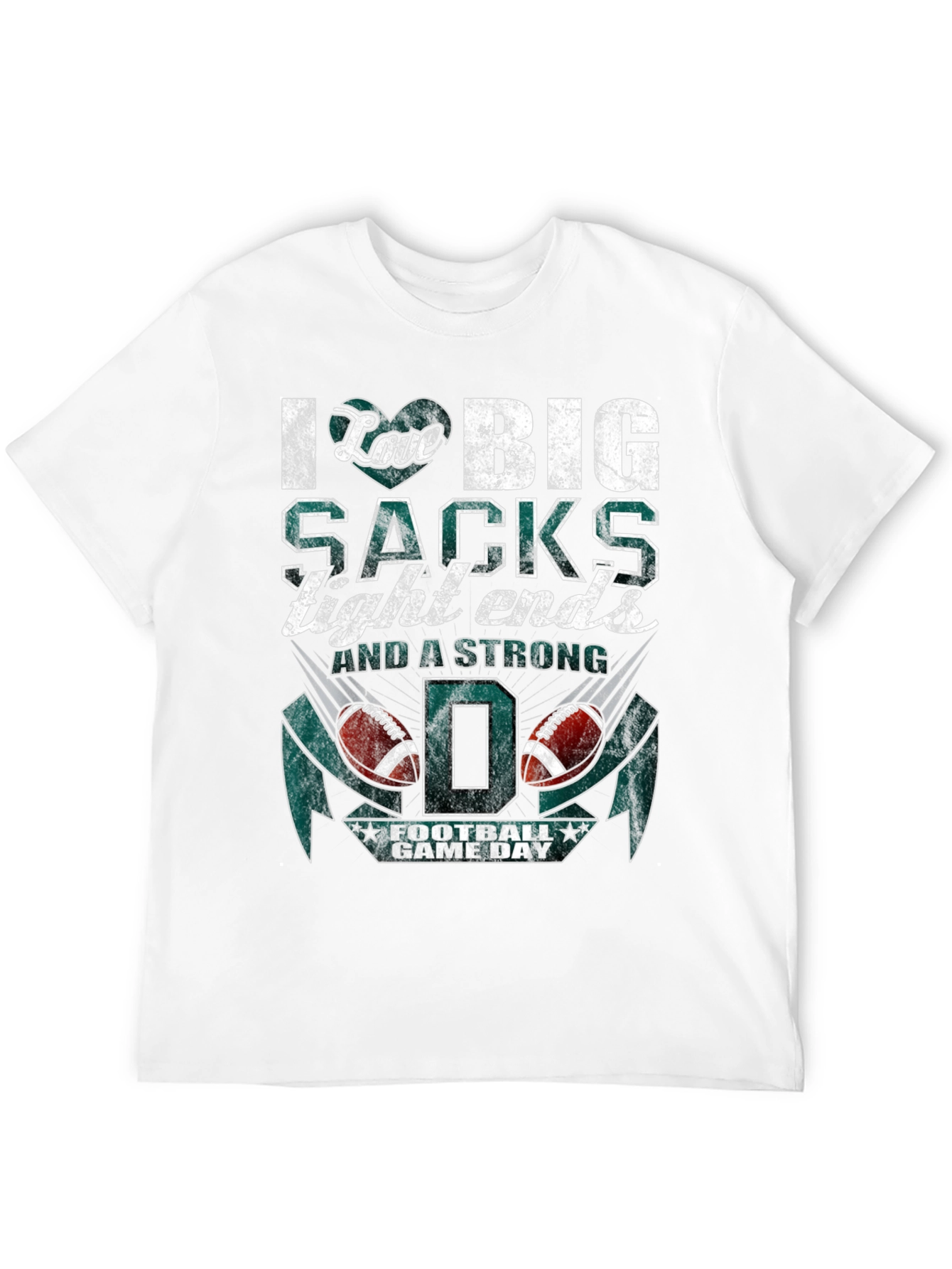 I Love Big Sacks Football Graphic T-Shirt