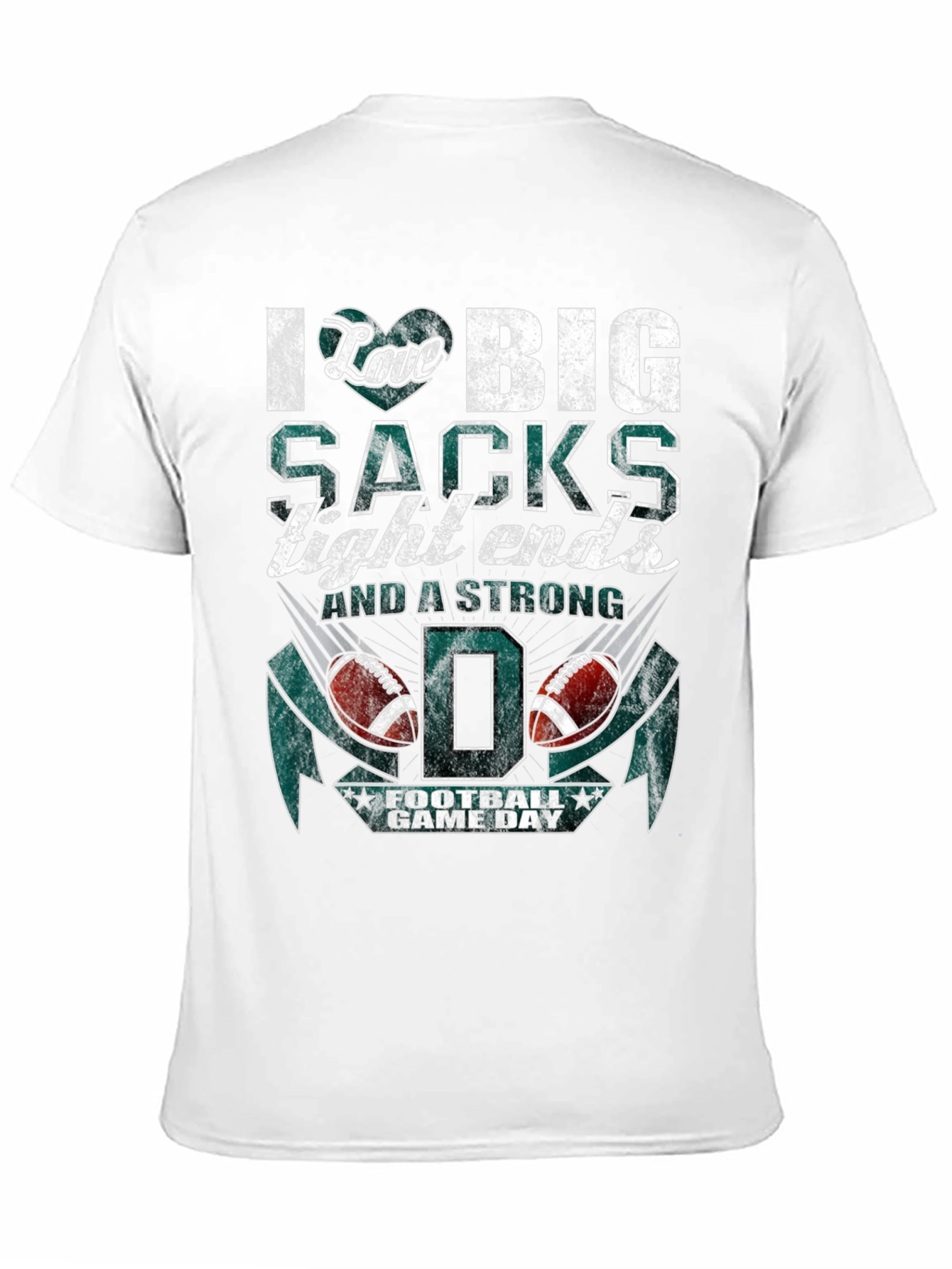 I Love Big Sacks Football Graphic T-Shirt