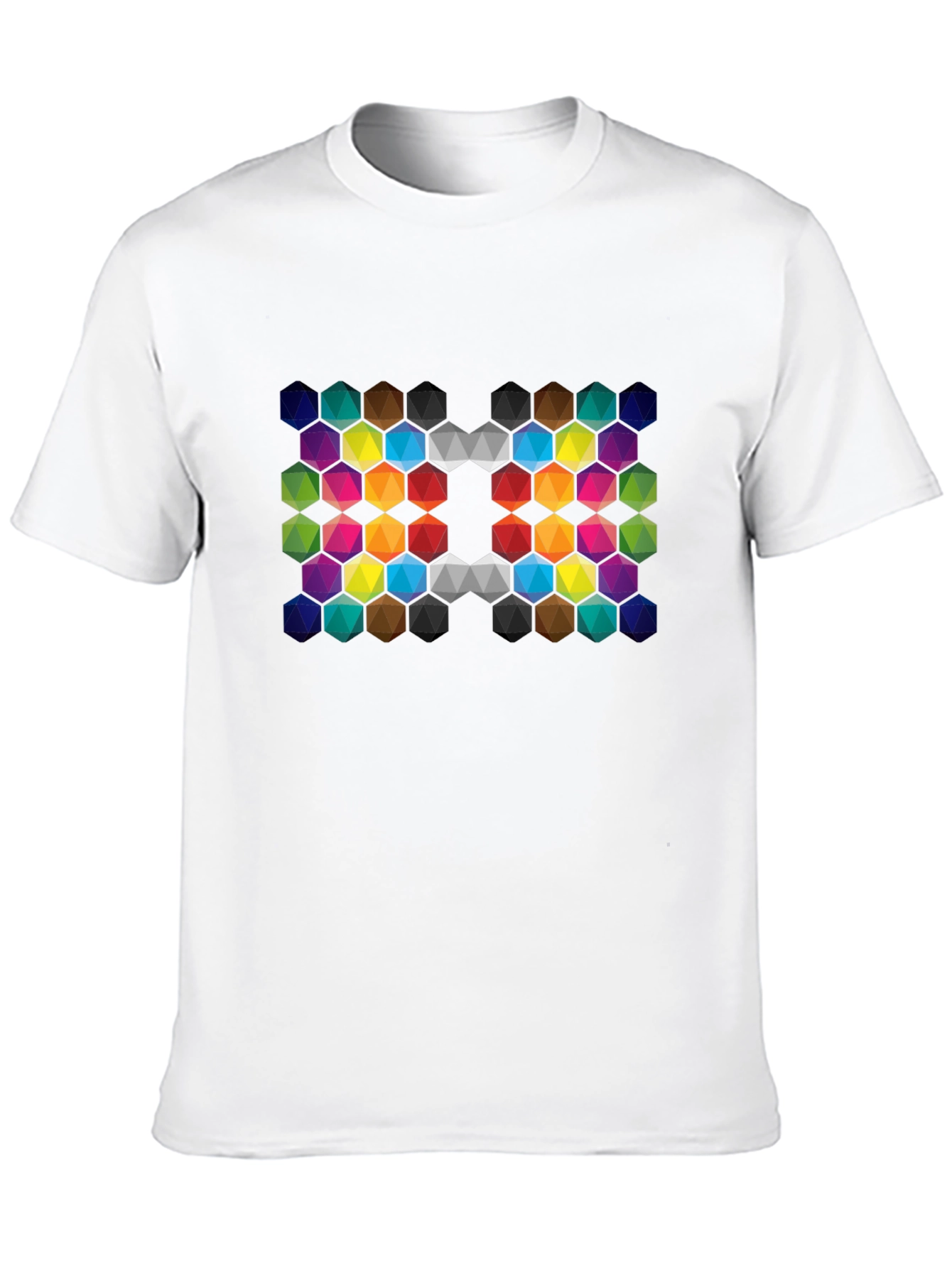 Colorful Hexagon Grid Tee