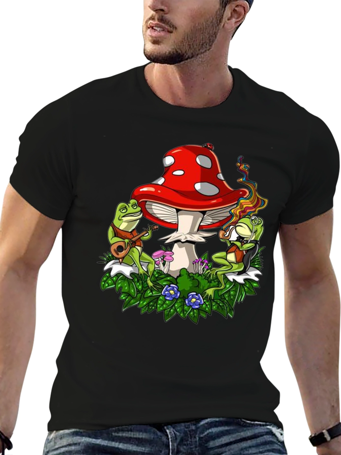 Mushroom Frog Music Graphic Tee