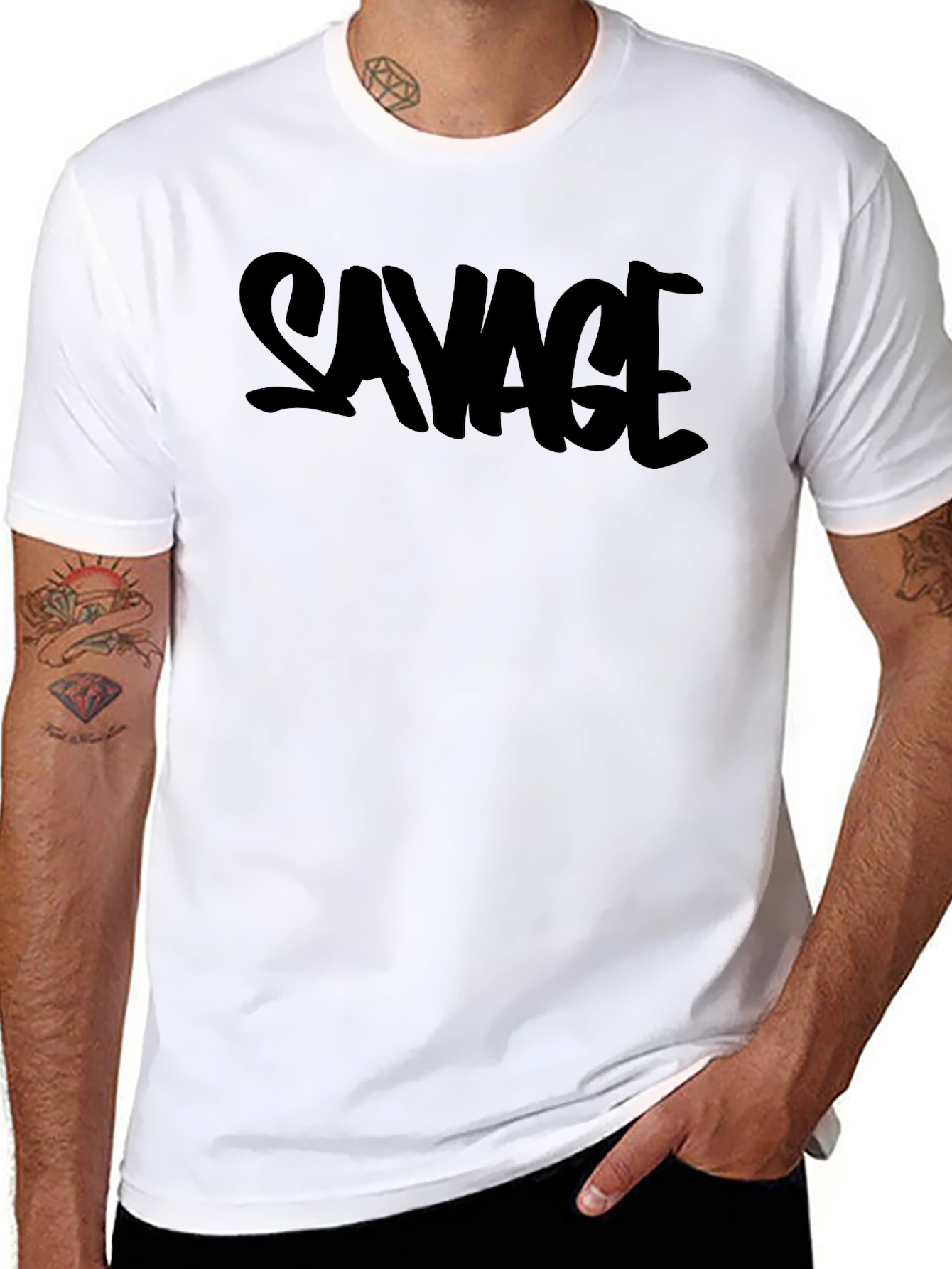 Savage Graphic Print T-Shirt - Black Cotton Tee