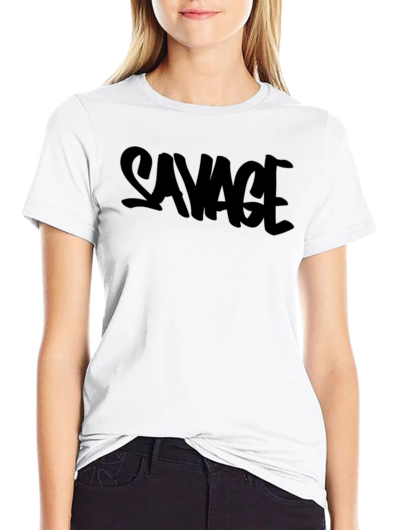 Savage Graphic Print T-Shirt - Black Cotton Tee