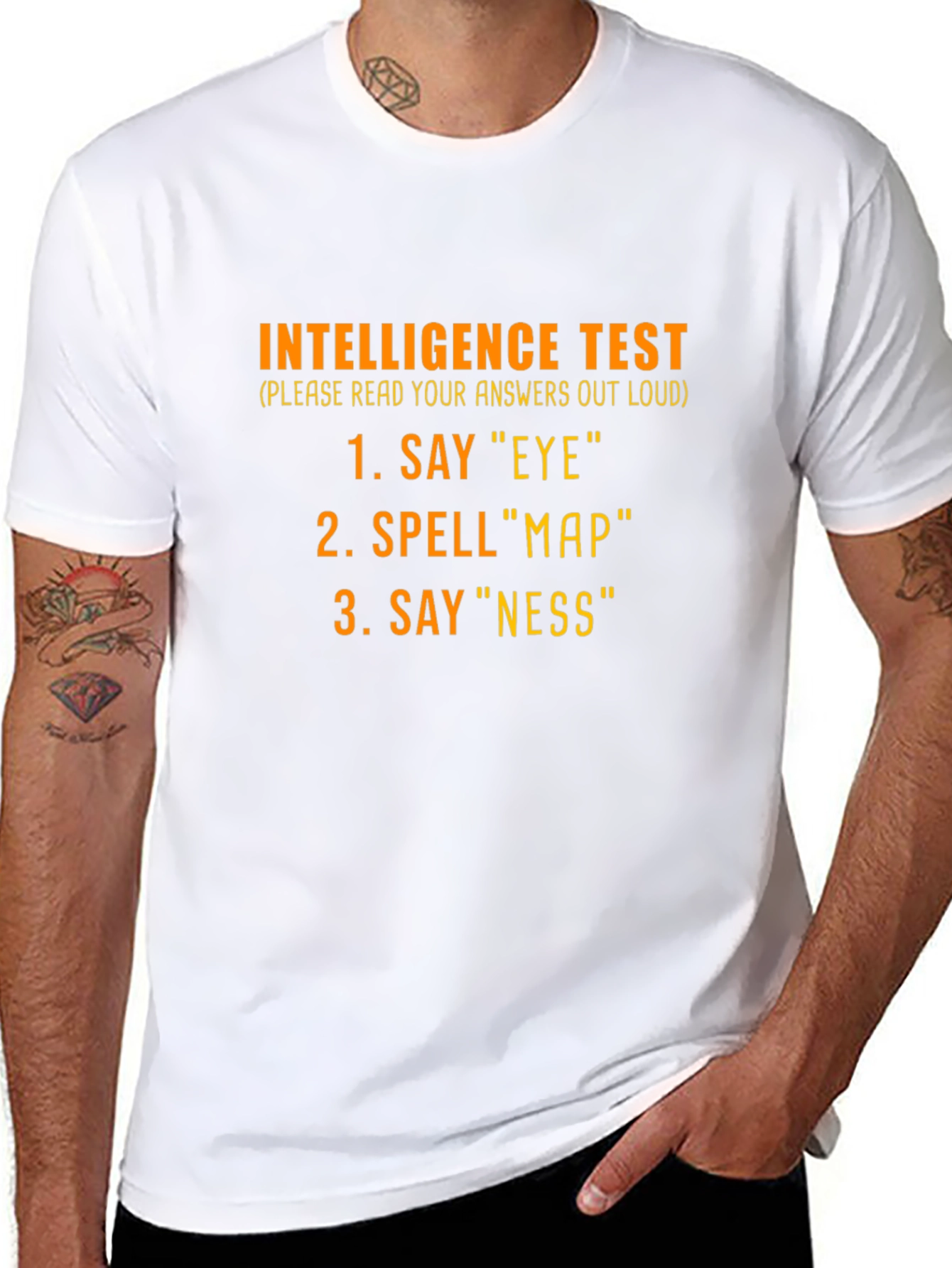Intelligence Test Graphic T-Shirt Funny Joke Tee