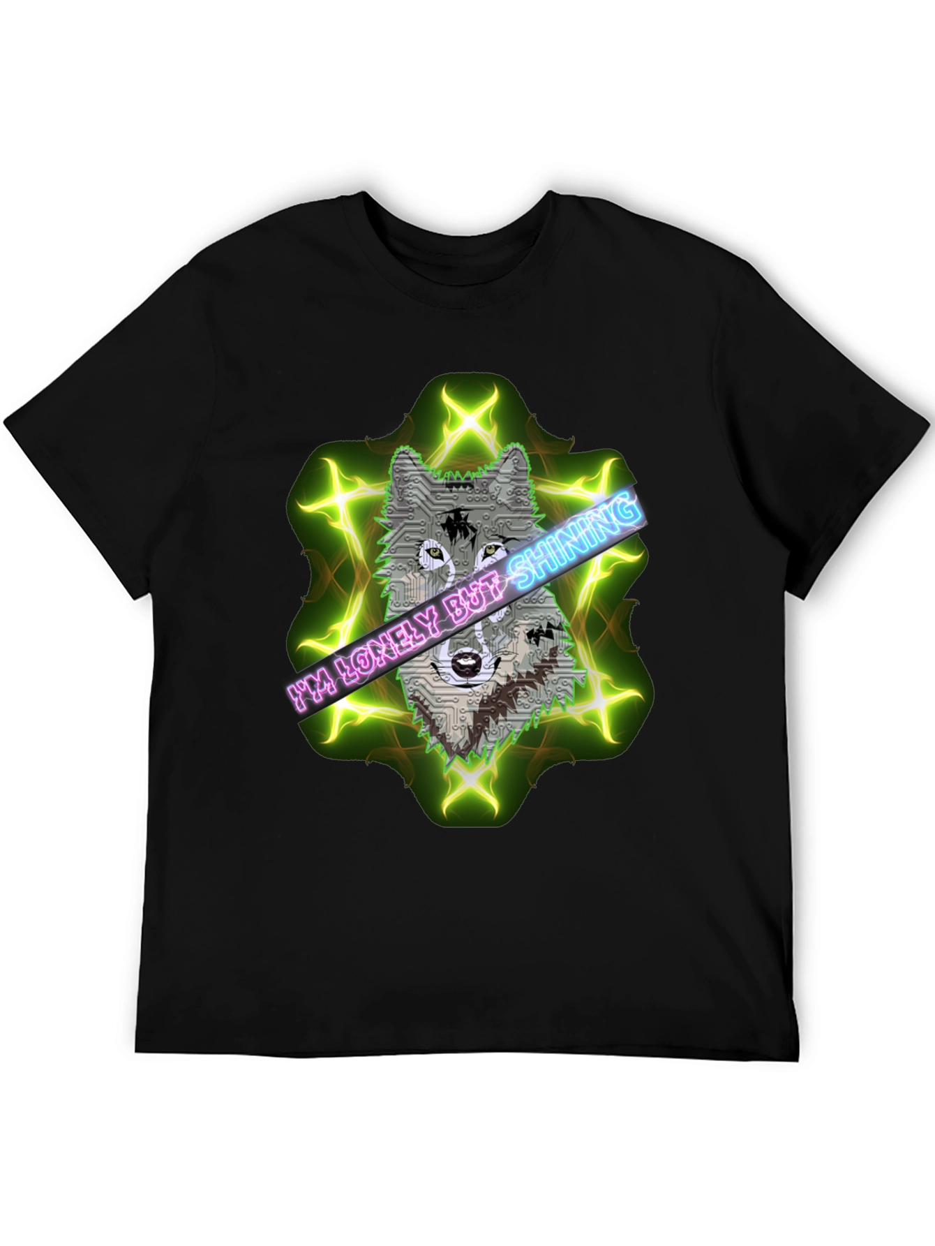 Lonely Shining Wolf Graphic Tee