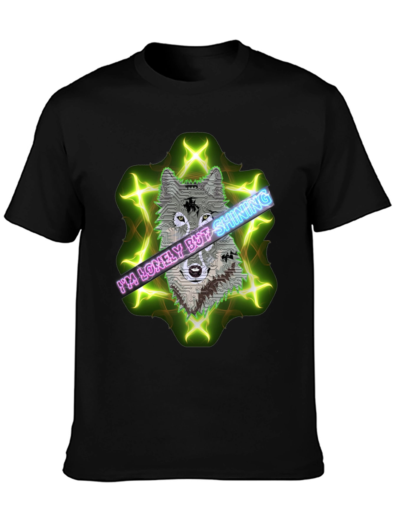 Lonely Shining Wolf Graphic Tee