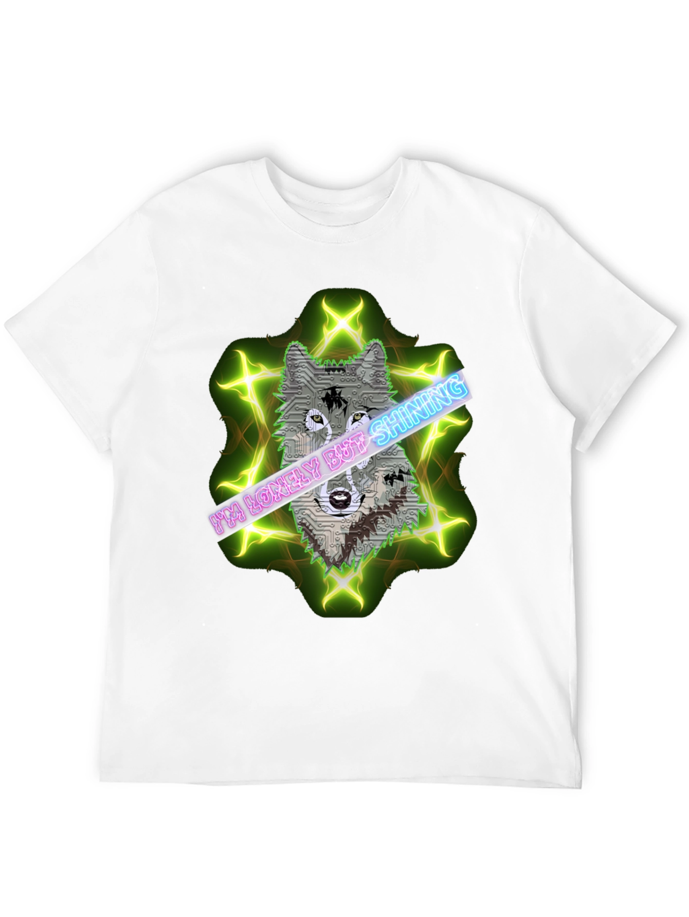 Lonely Shining Wolf Graphic Tee