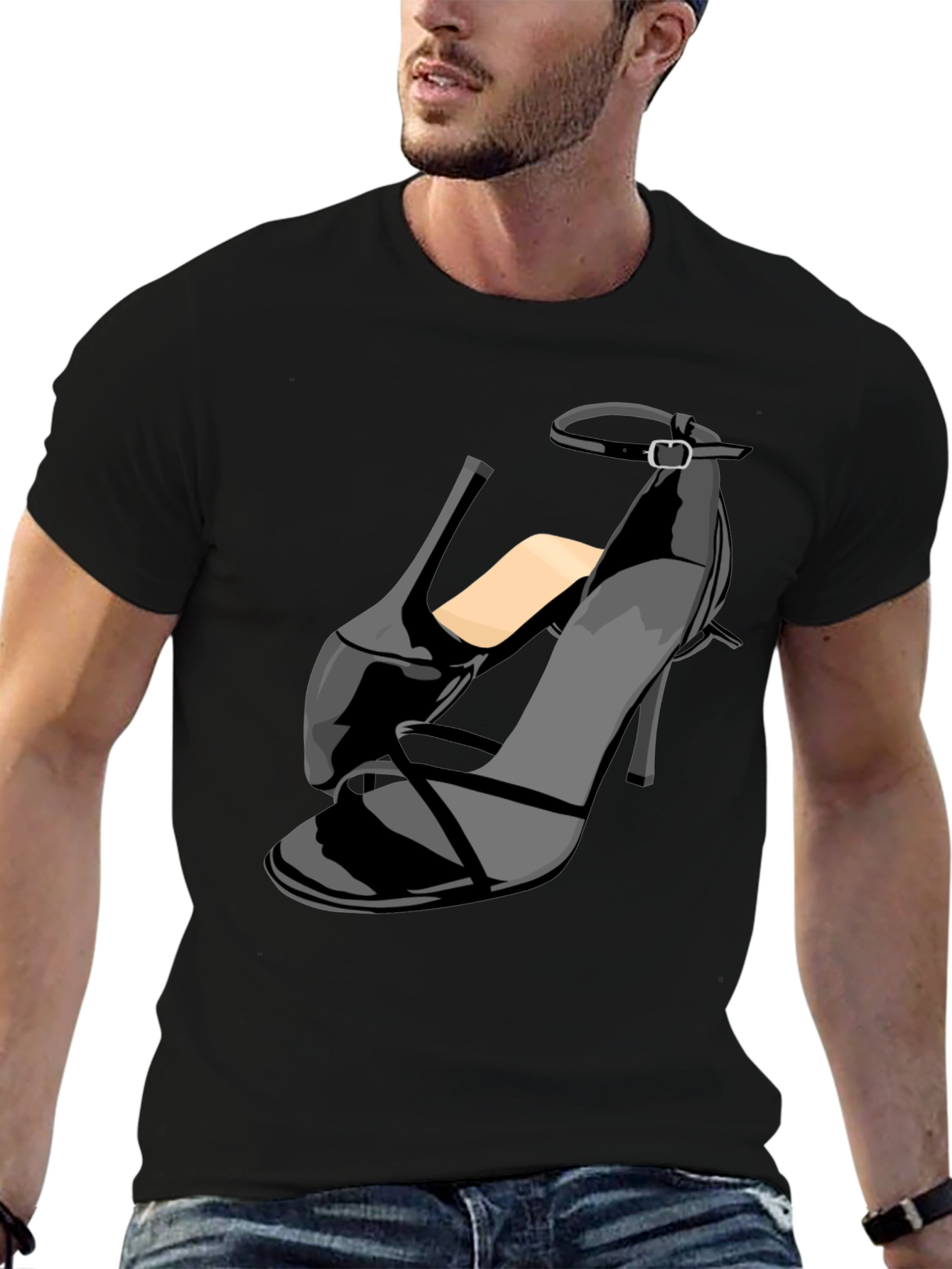Black Stiletto Heel Graphic T-Shirt