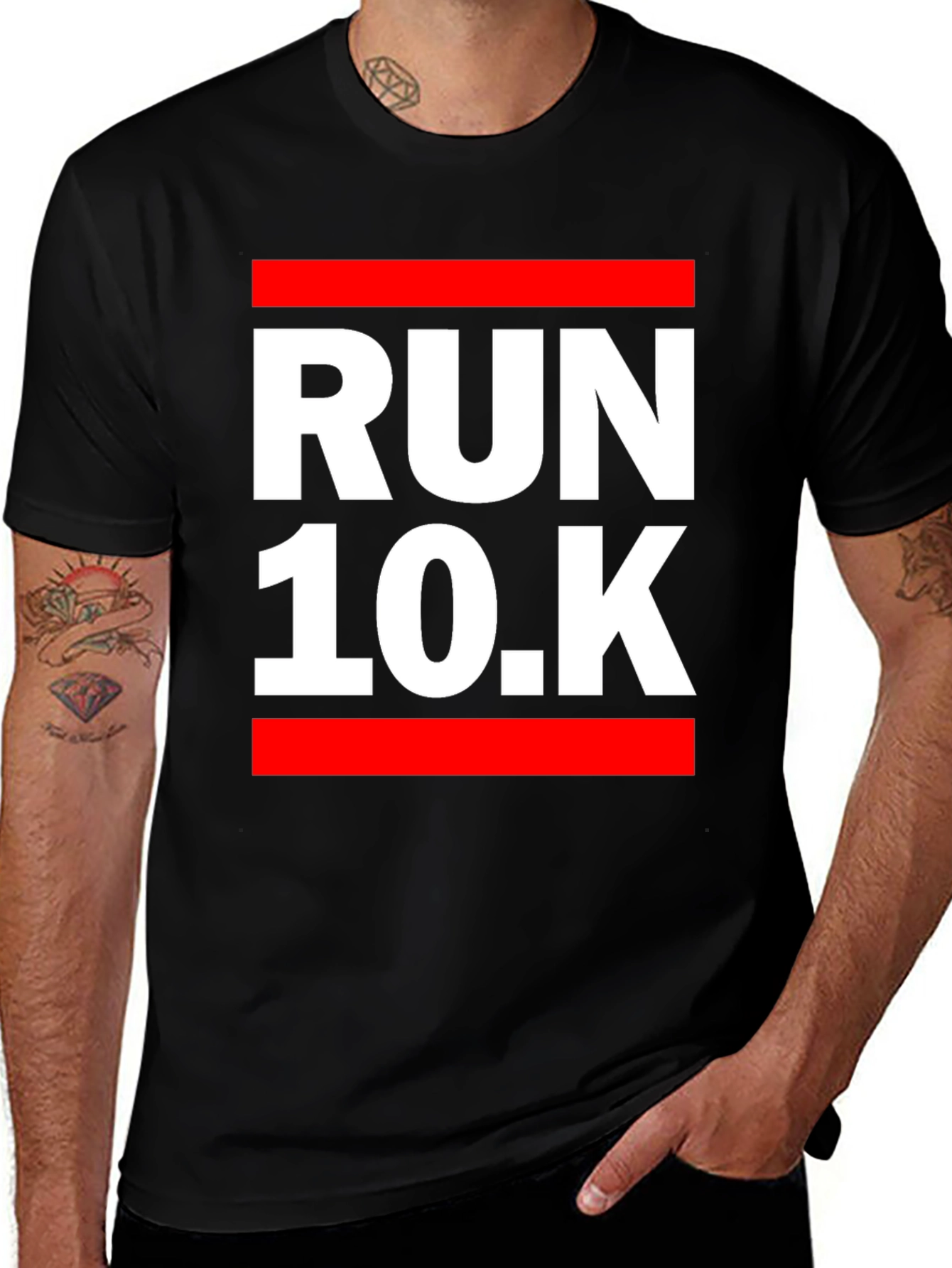Run 10K Black Graphic Tee
