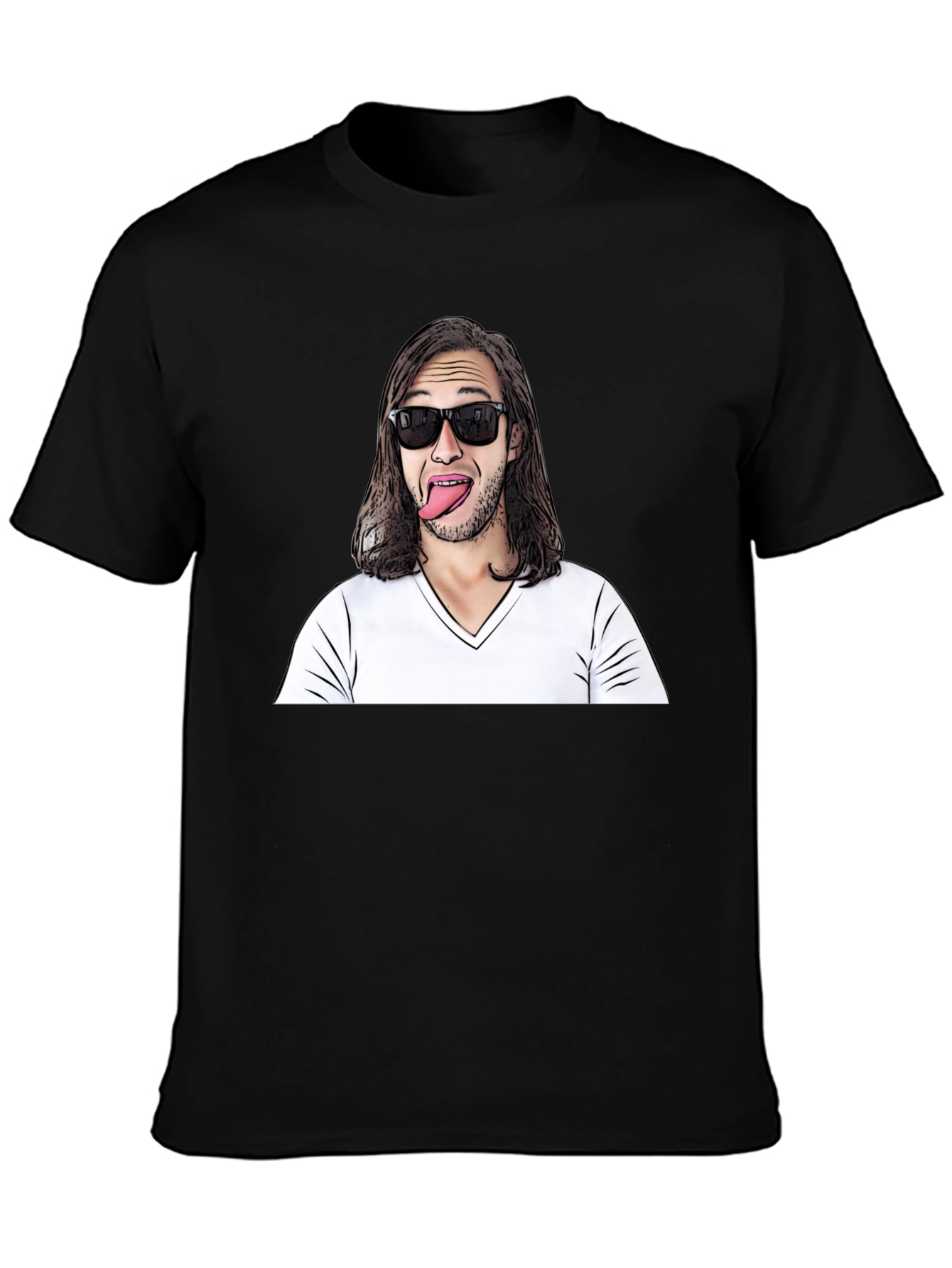Funny Man Graphic Tee - Black Cotton Blend