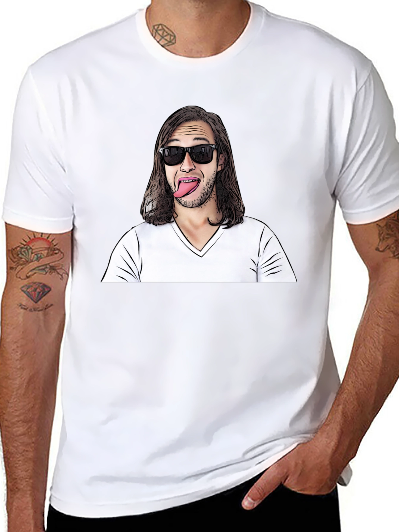 Funny Man Graphic Tee - Black Cotton Blend