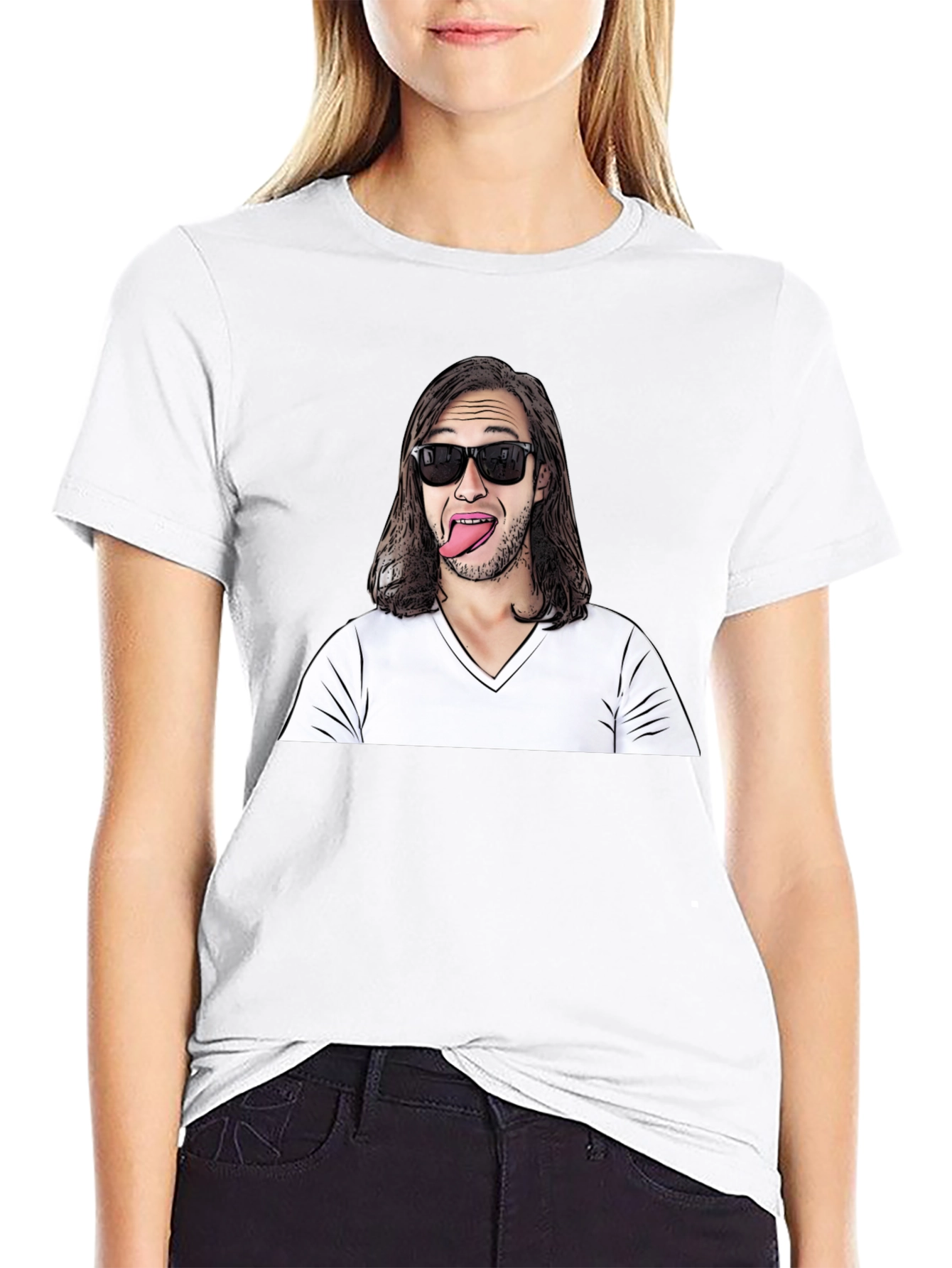 Funny Man Graphic Tee - Black Cotton Blend