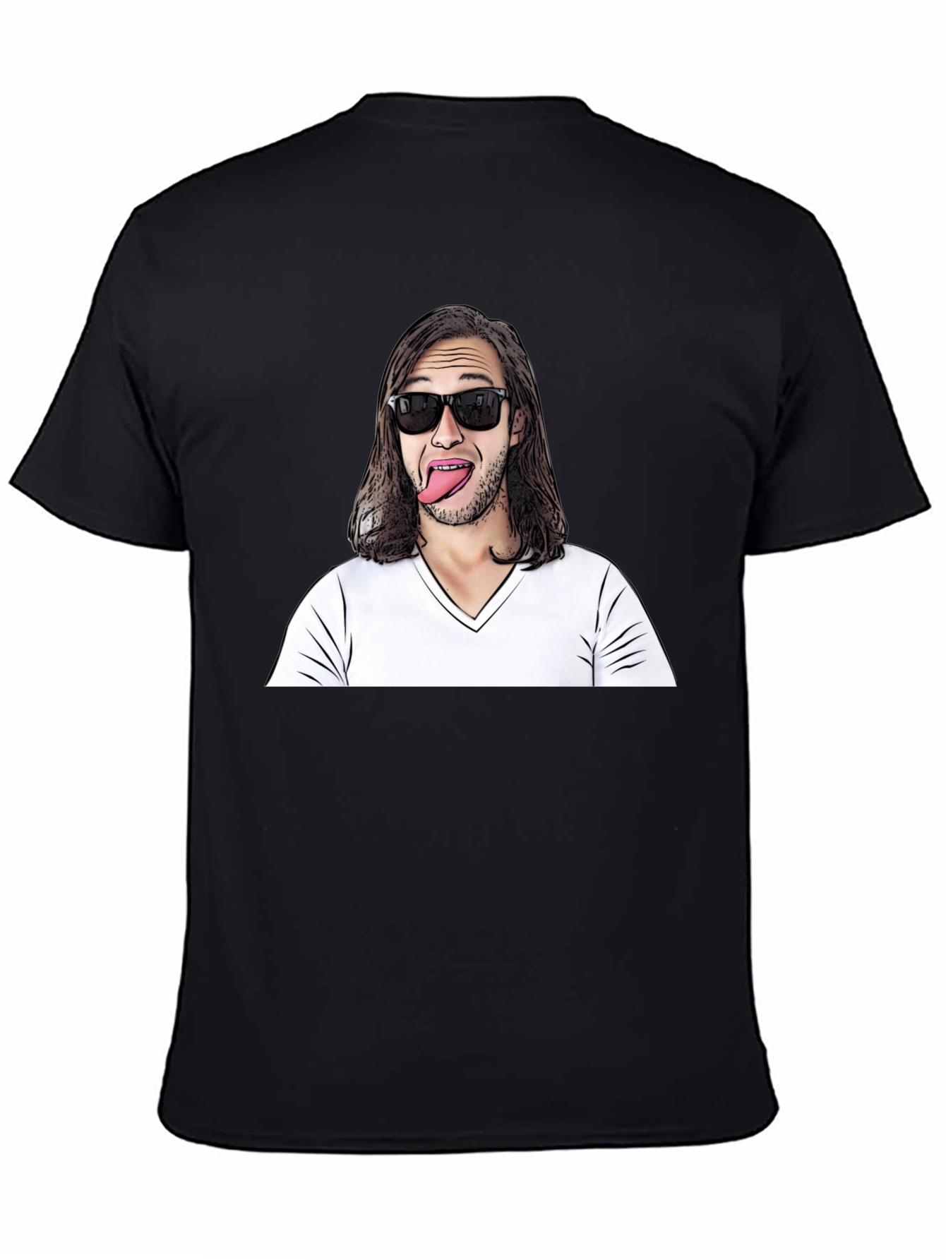 Funny Man Graphic Tee - Black Cotton Blend