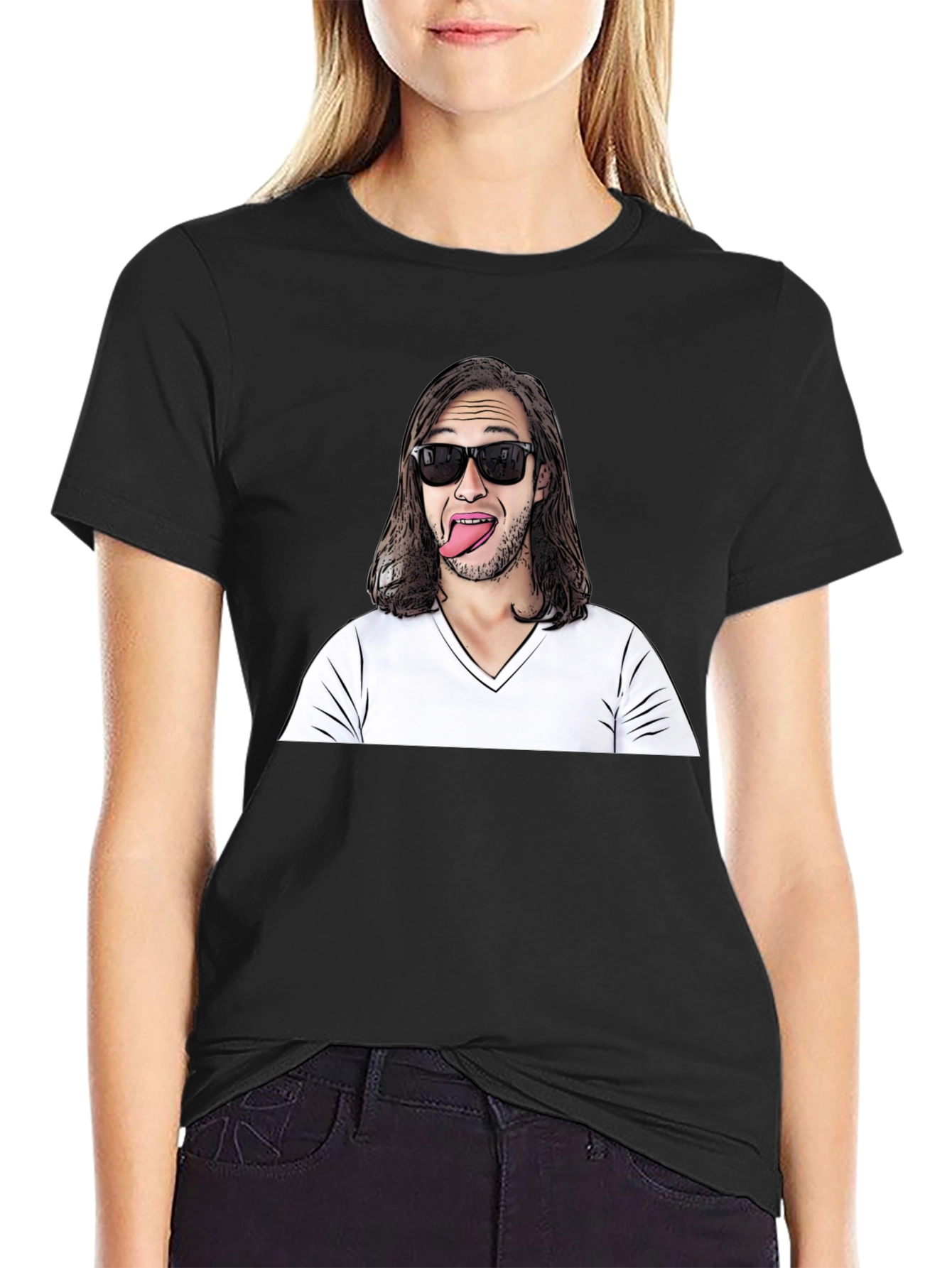 Funny Man Graphic Tee - Black Cotton Blend