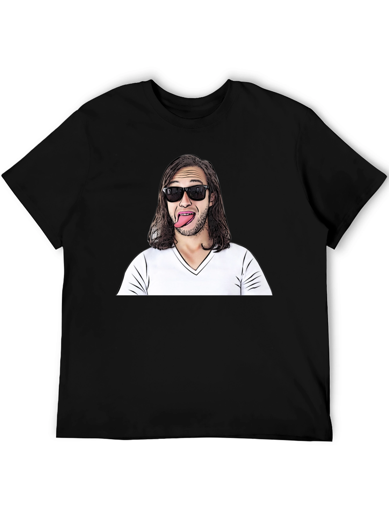 Funny Man Graphic Tee - Black Cotton Blend