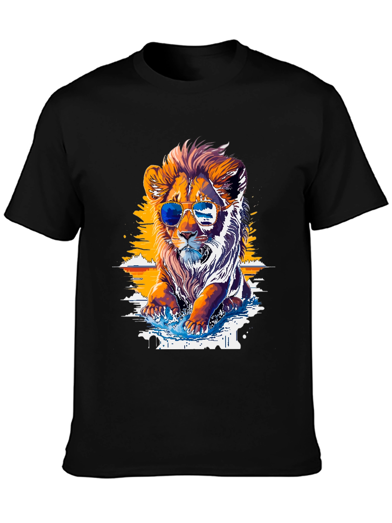 Cool Lion Graphic Tee - Black