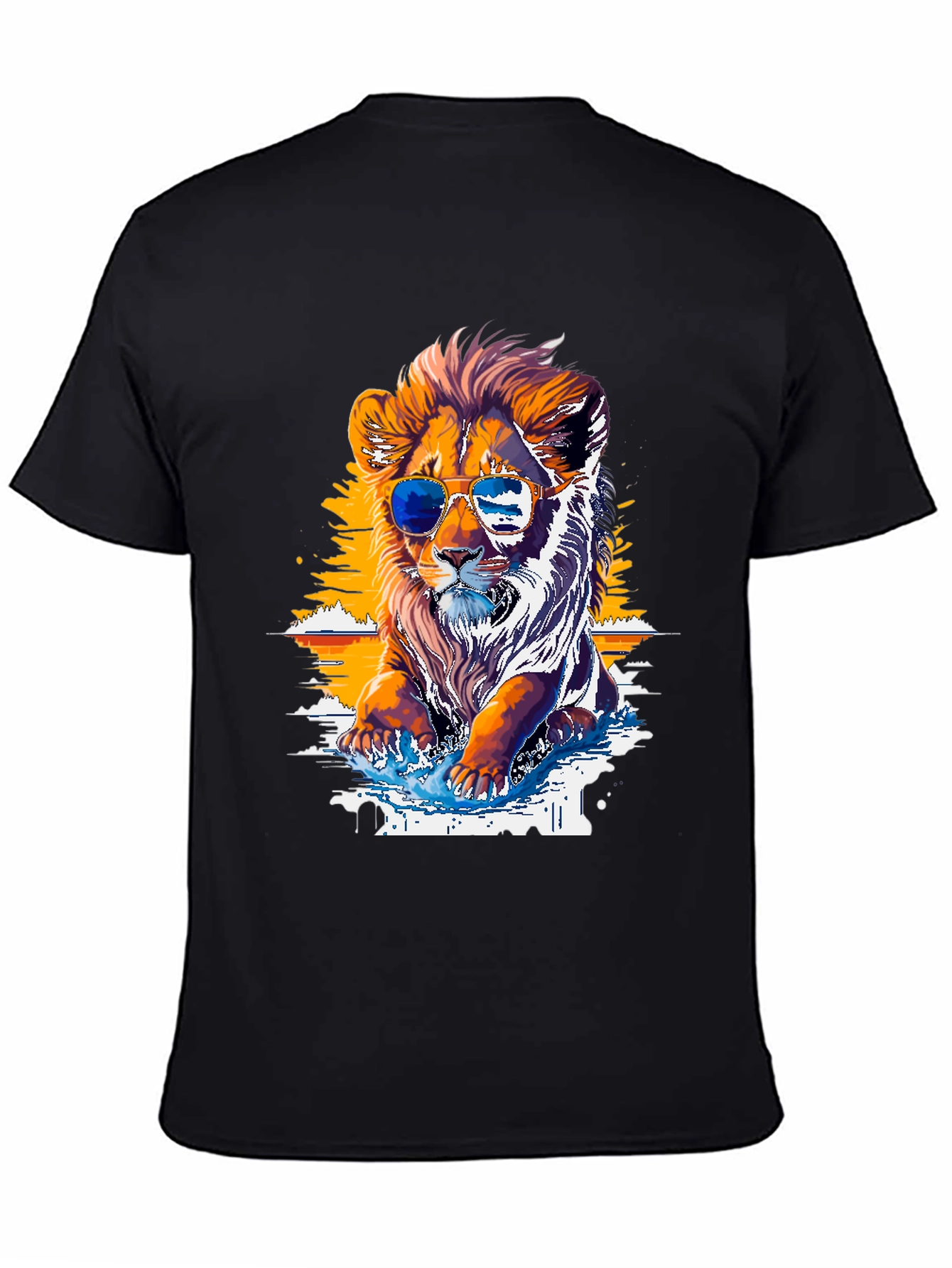 Cool Lion Graphic Tee - Black