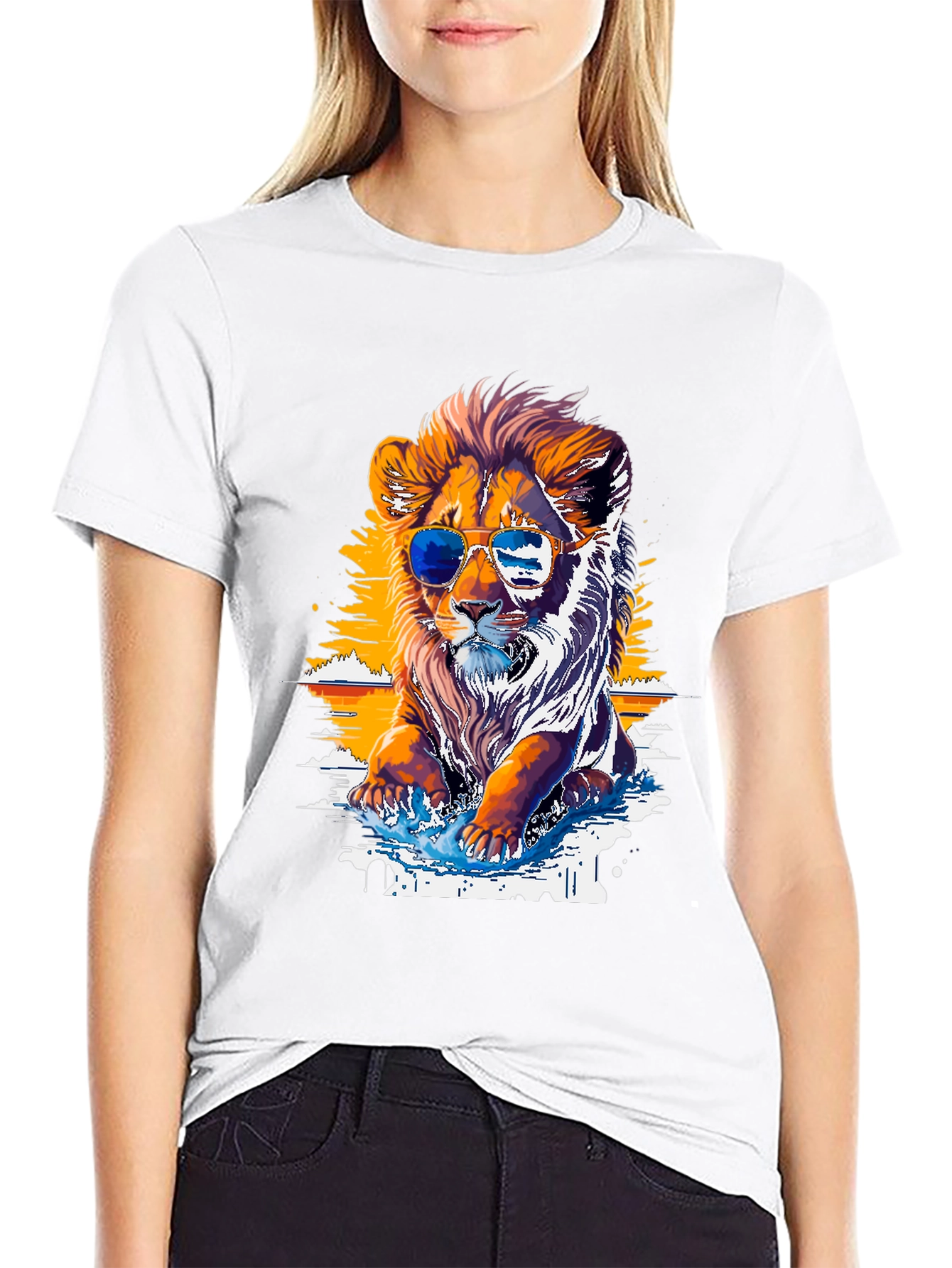 Cool Lion Graphic Tee - Black