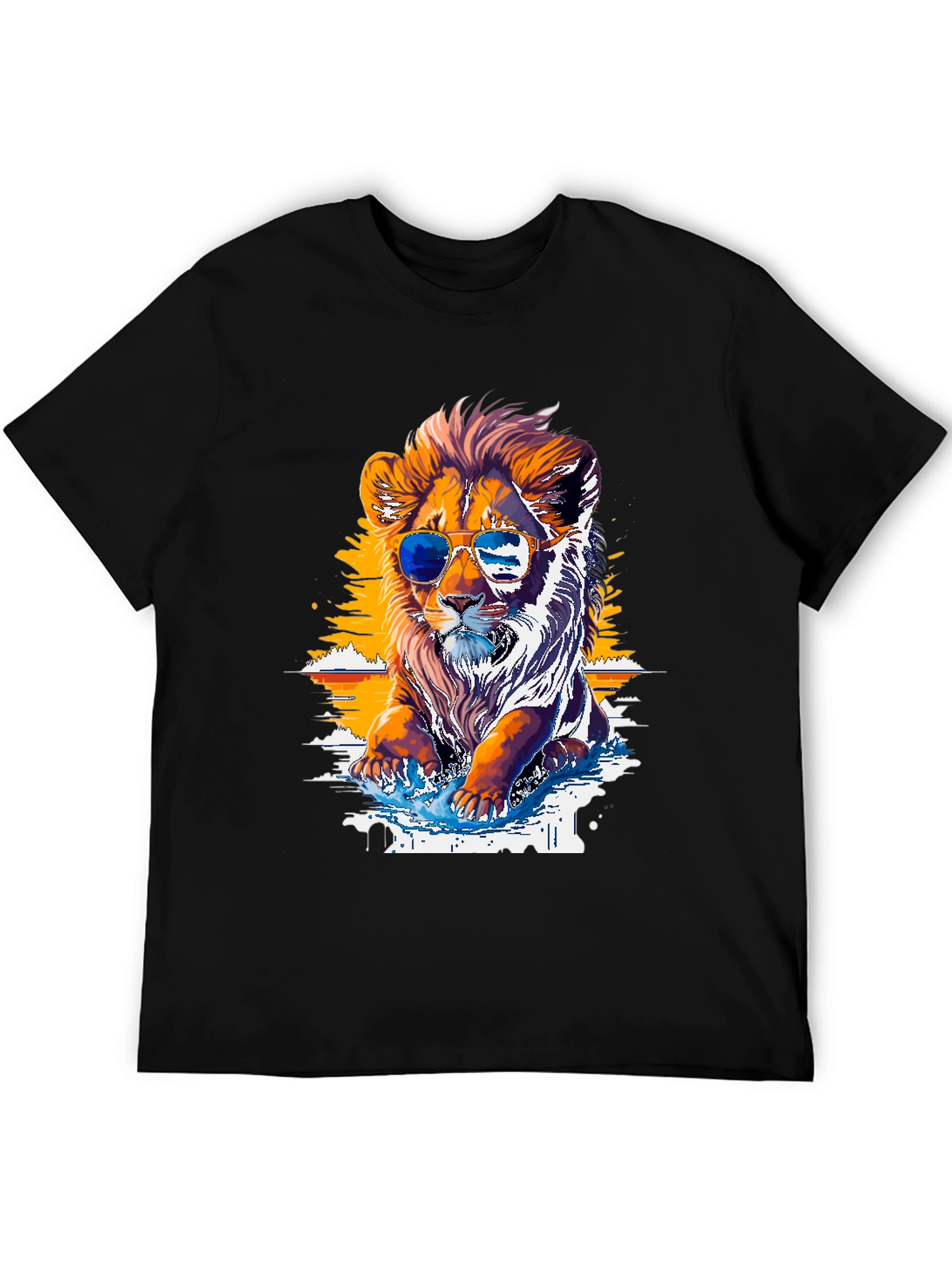 Cool Lion Graphic Tee - Black
