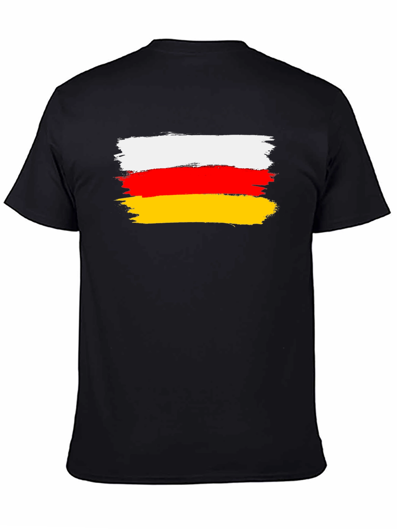 German Flag Brushstroke Black T-Shirt