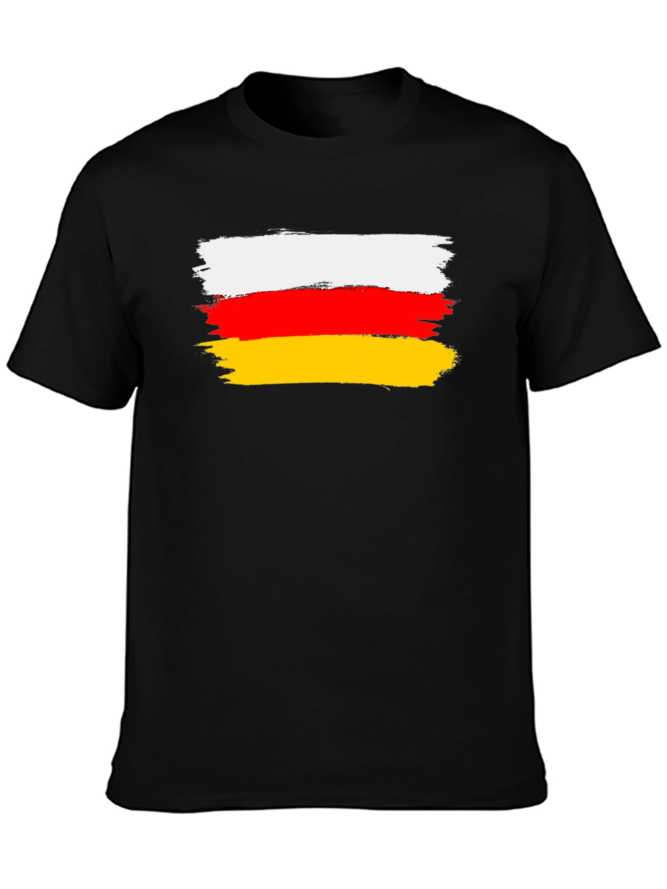 German Flag Brushstroke Black T-Shirt