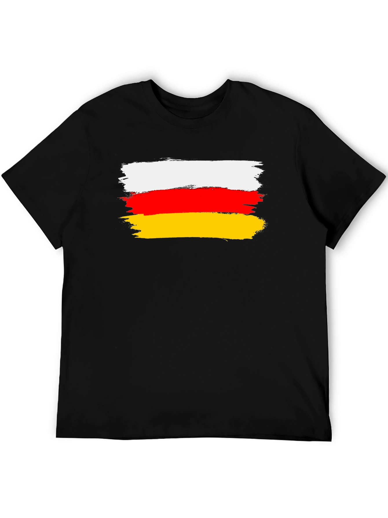 German Flag Brushstroke Black T-Shirt