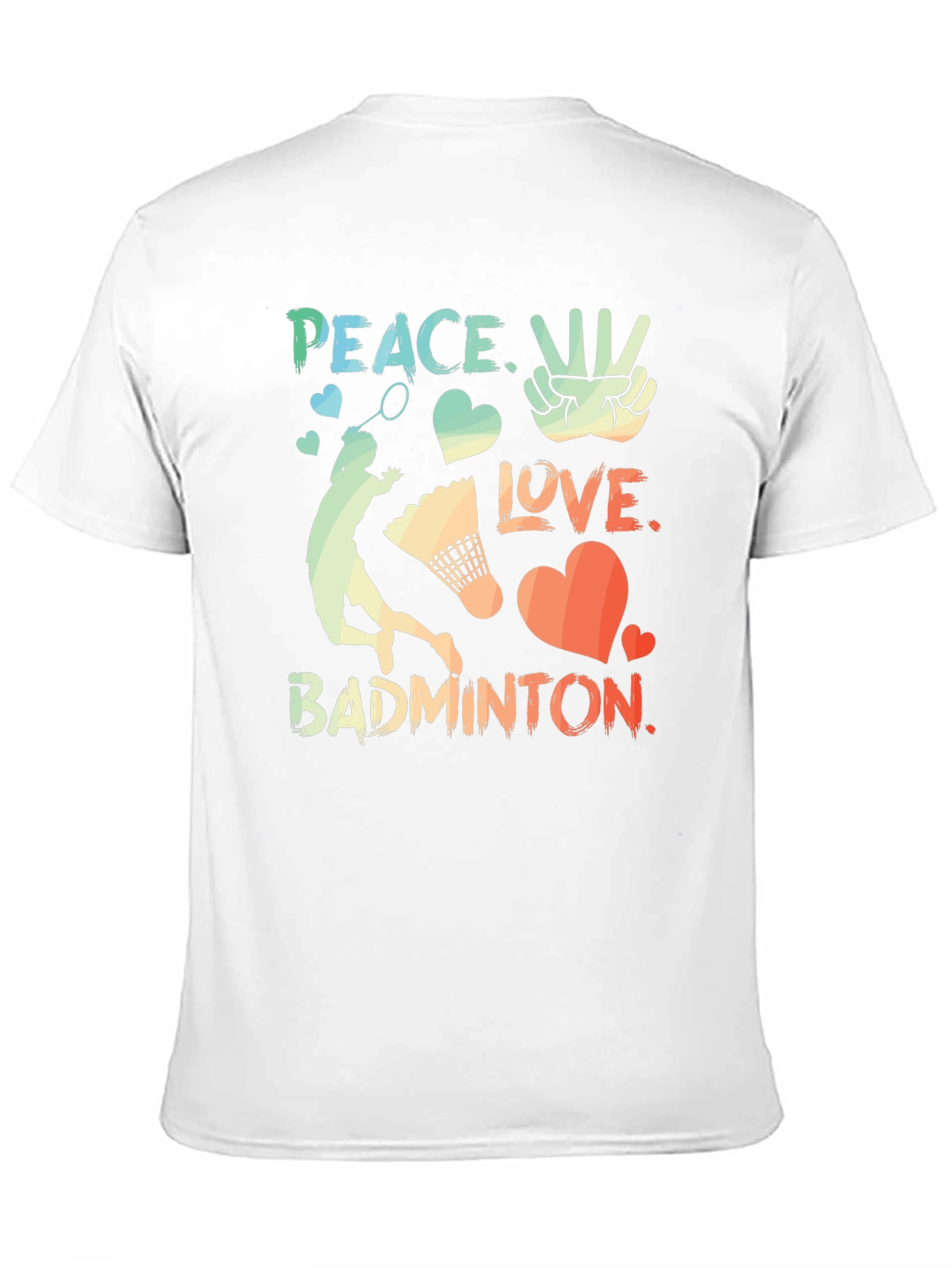 Peace Love Badminton Graphic T-Shirt