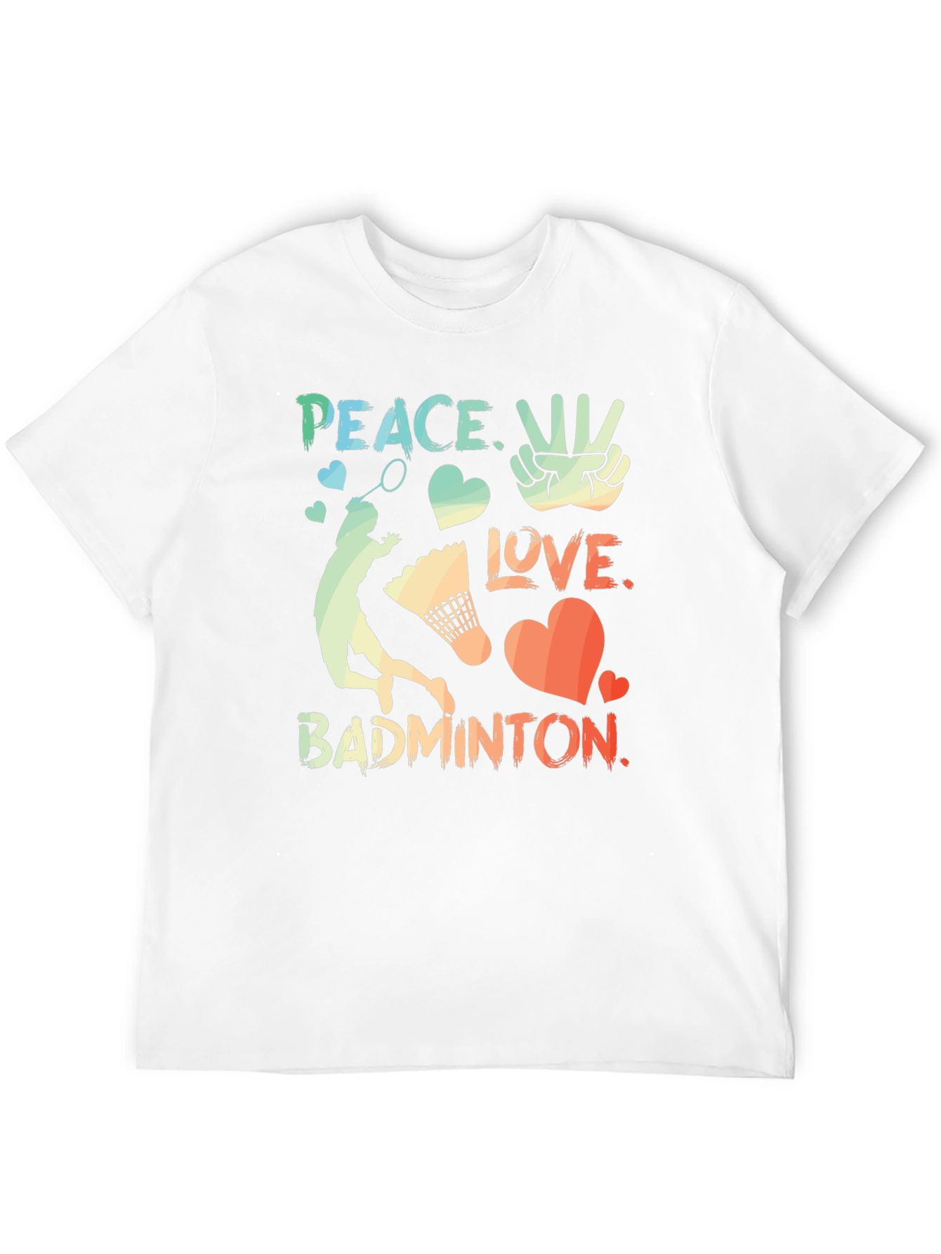 Peace Love Badminton Graphic T-Shirt