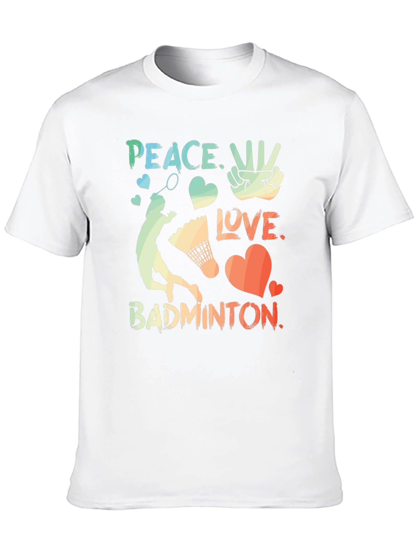 Peace Love Badminton Graphic T-Shirt