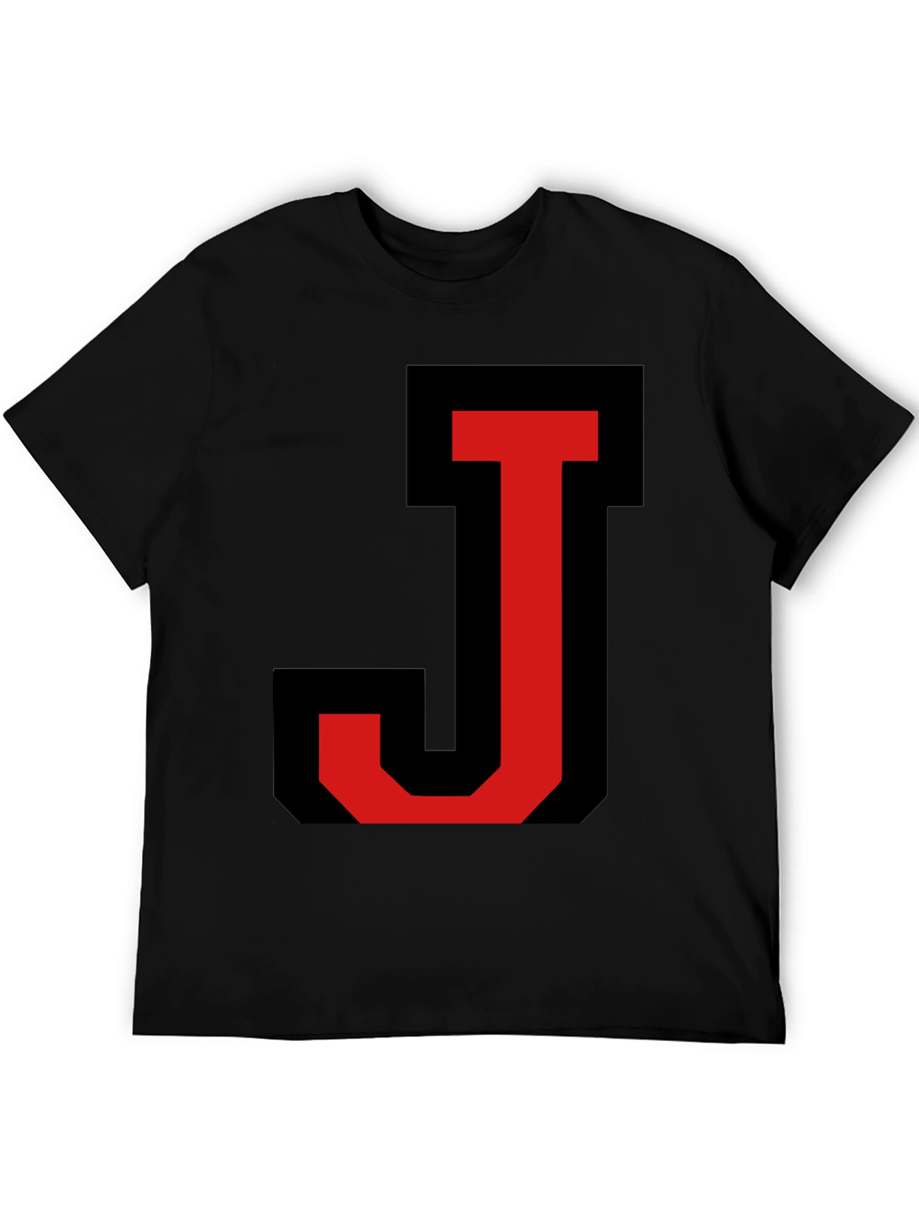 Bold Initial J Graphic Black T-Shirt